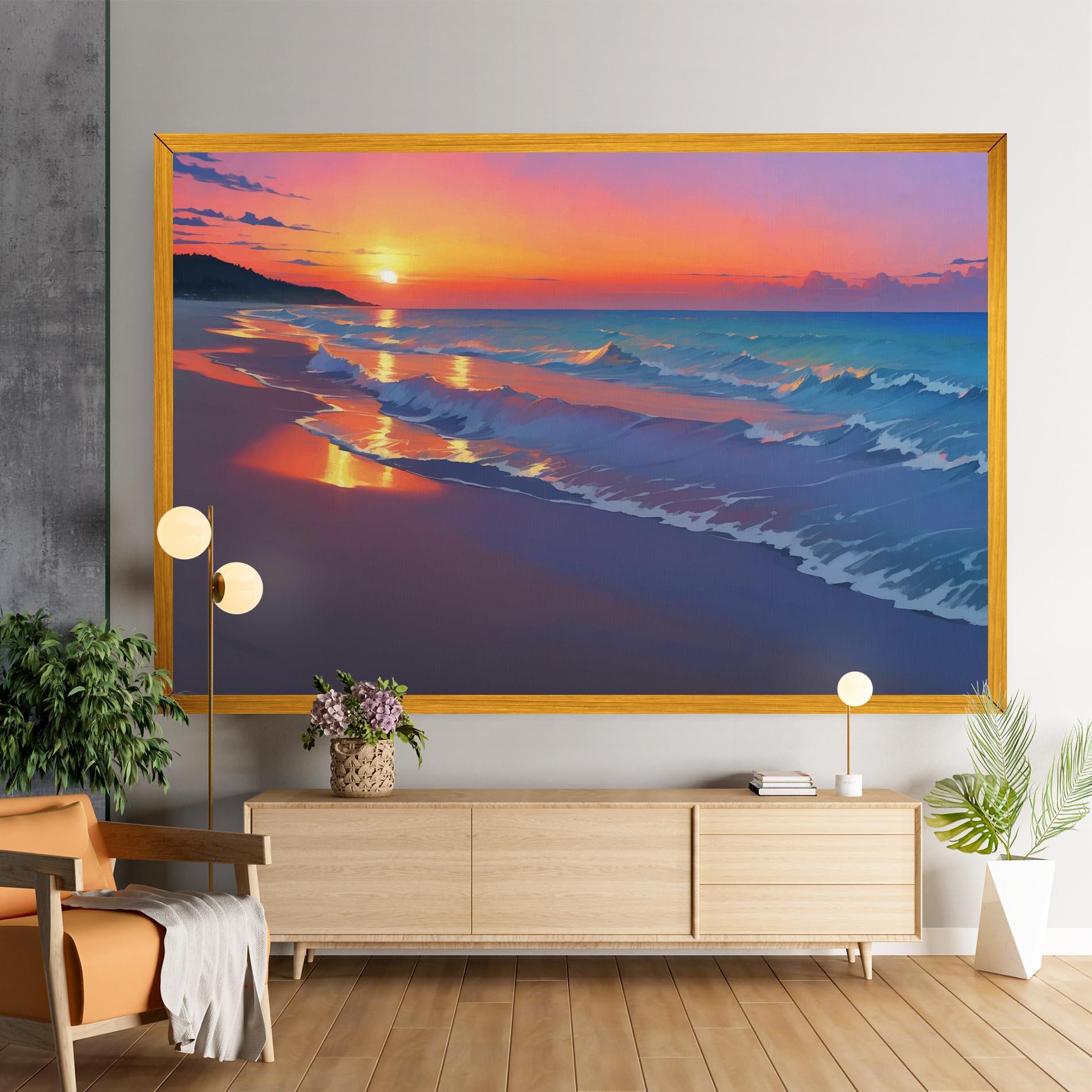 Картина на платно Dreamy Beach Sunset mockup 9