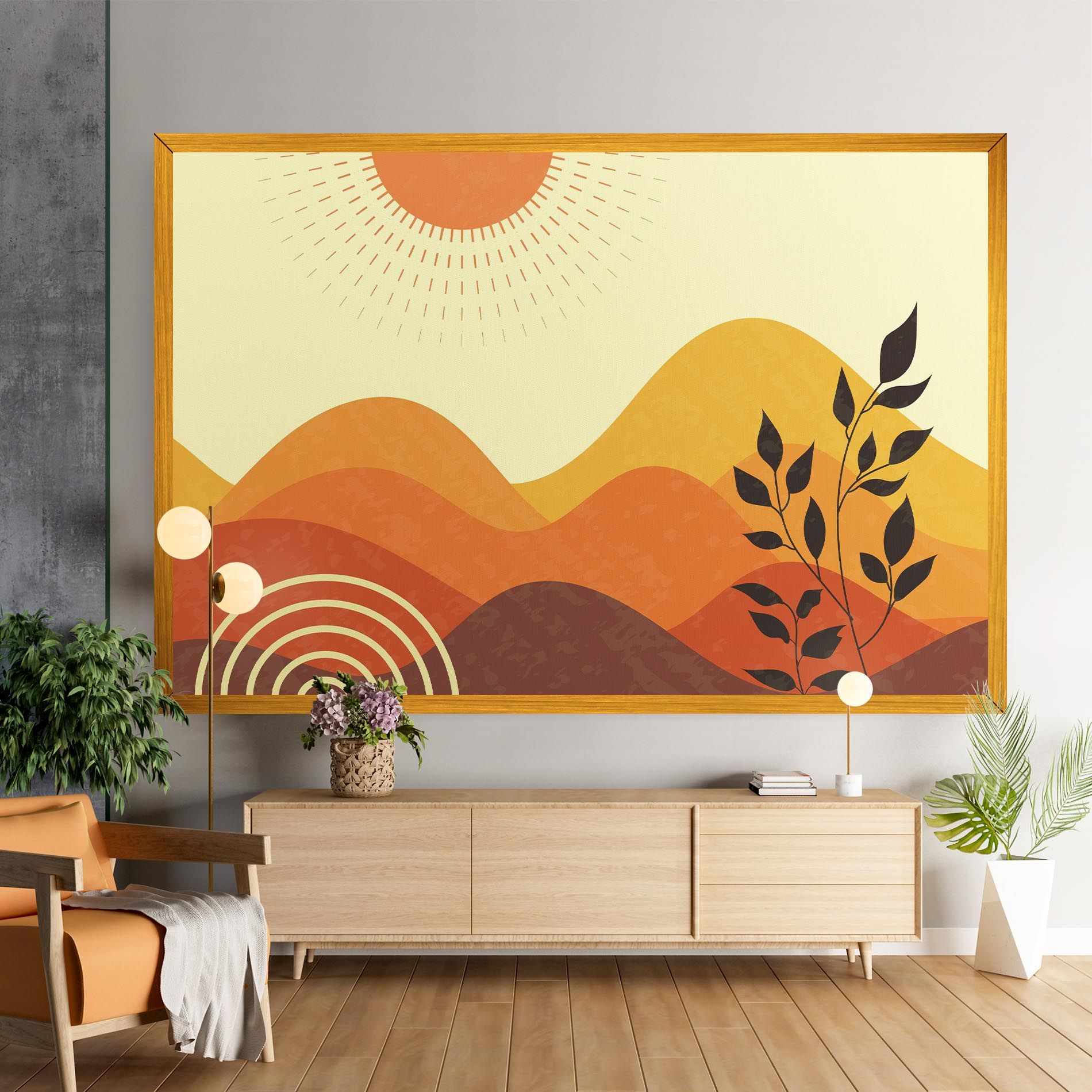 Minimalist Sunset Art mockup 9
