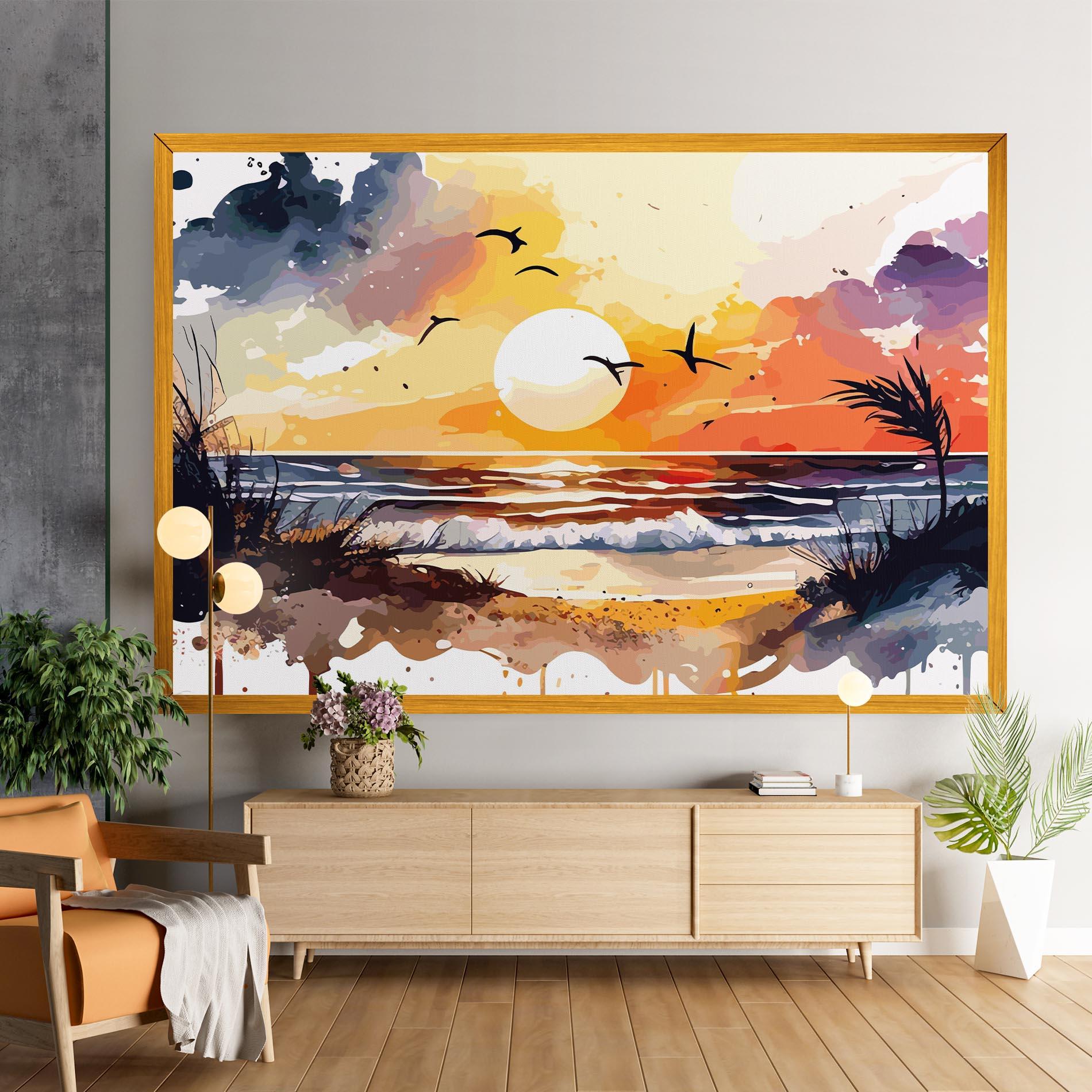 Картина на платно Sunset Art View mockup 9