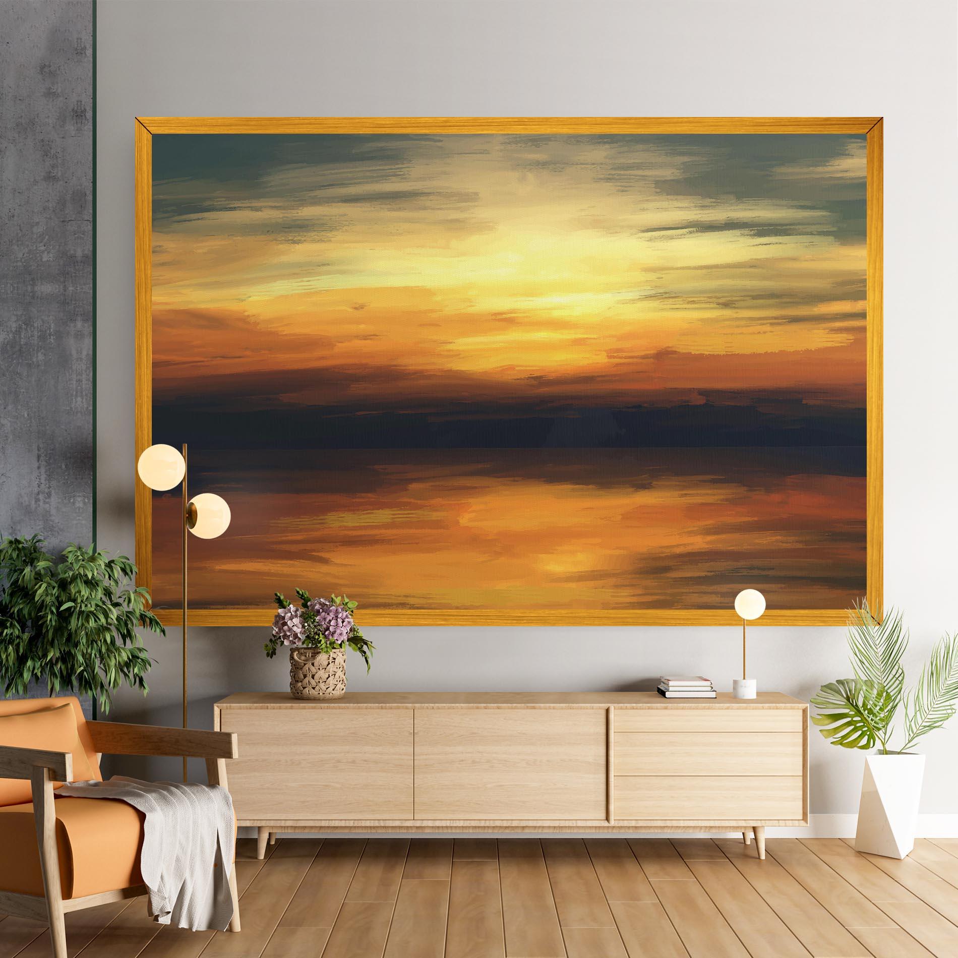 Картина на платно Sunset Oil Paint mockup 9