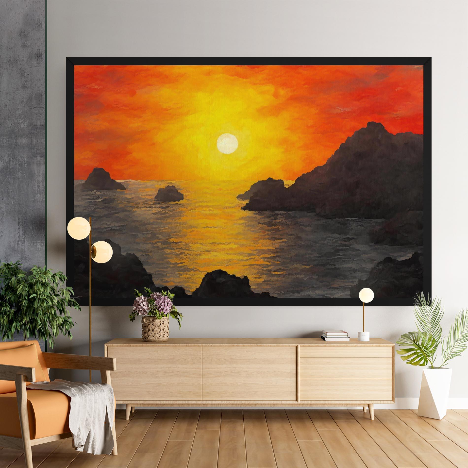 Картина на платно Mountains Rocks Painting mockup 9