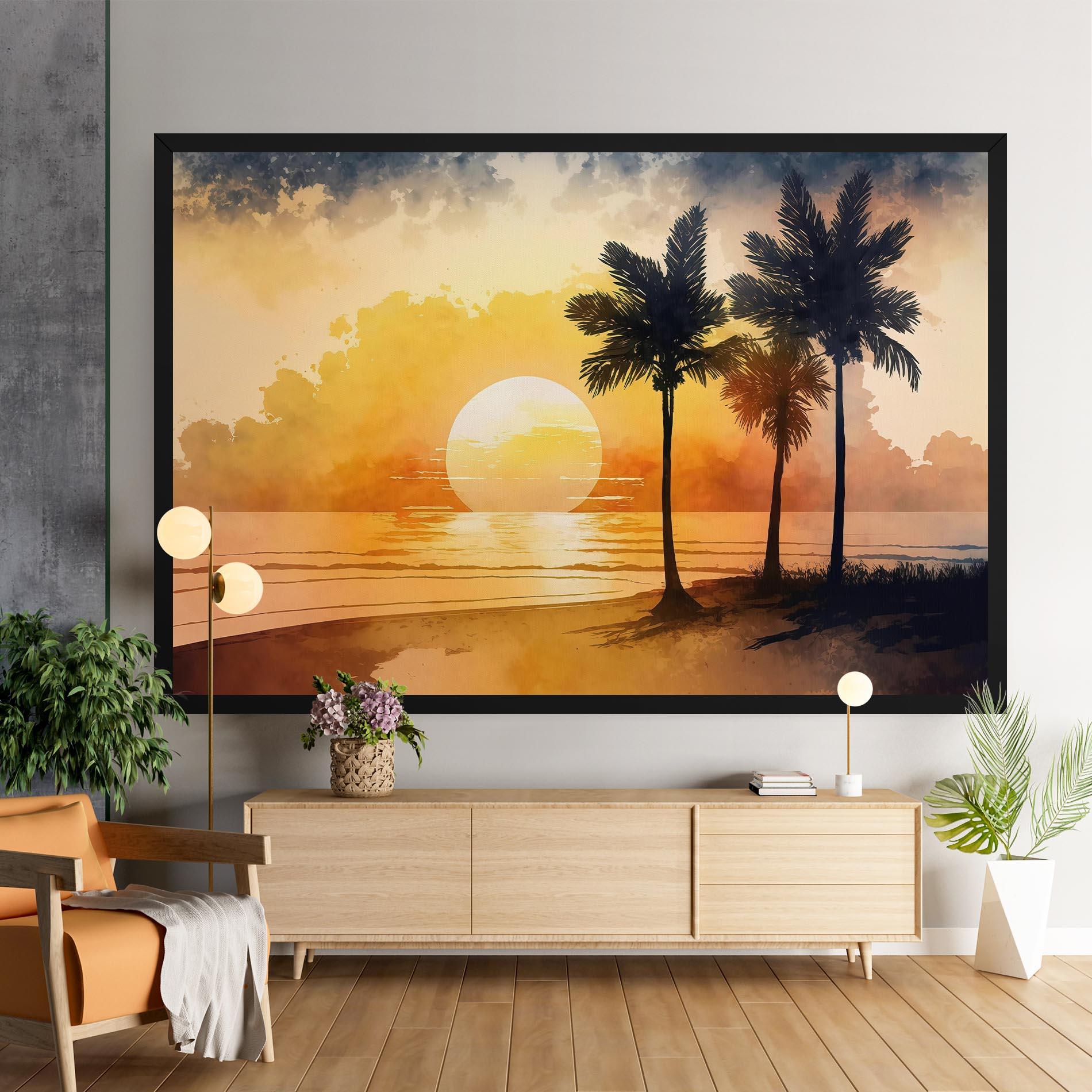 Картина на платно Palm Trees Sunset mockup 9