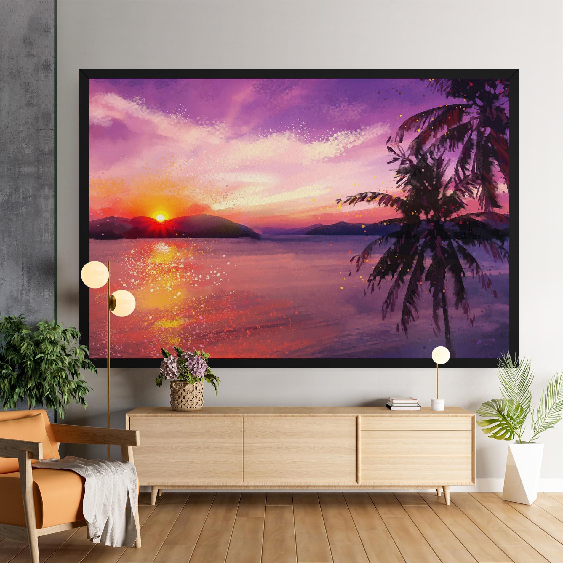 Картина на платно Purple Sunrise Art mockup 9
