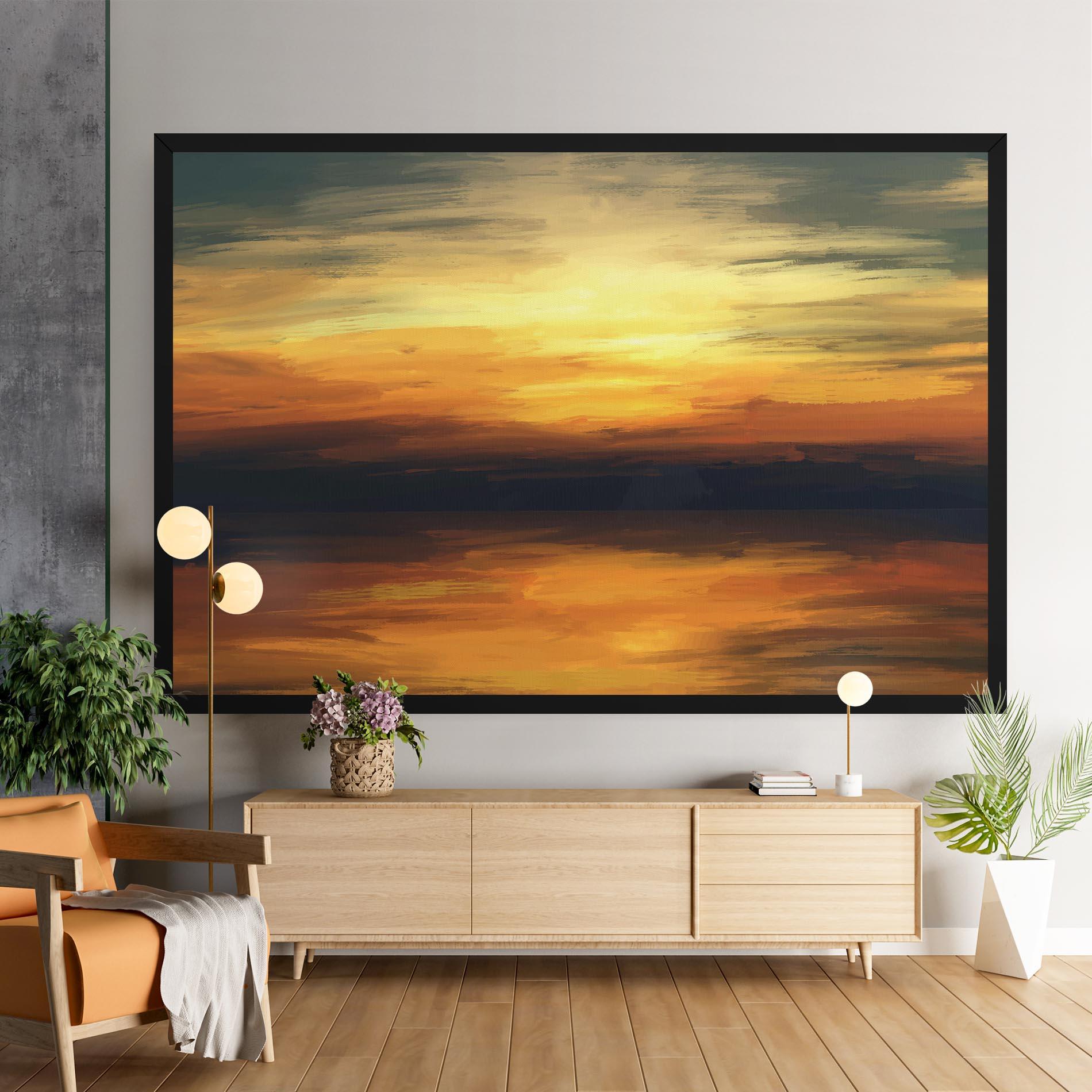 Картина на платно Sunset Oil Paint mockup 9