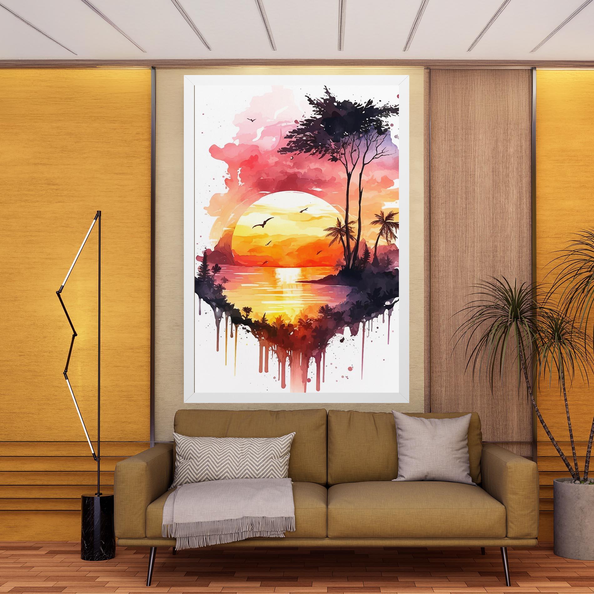 Картина на платно Purple Sunset Art mockup 9