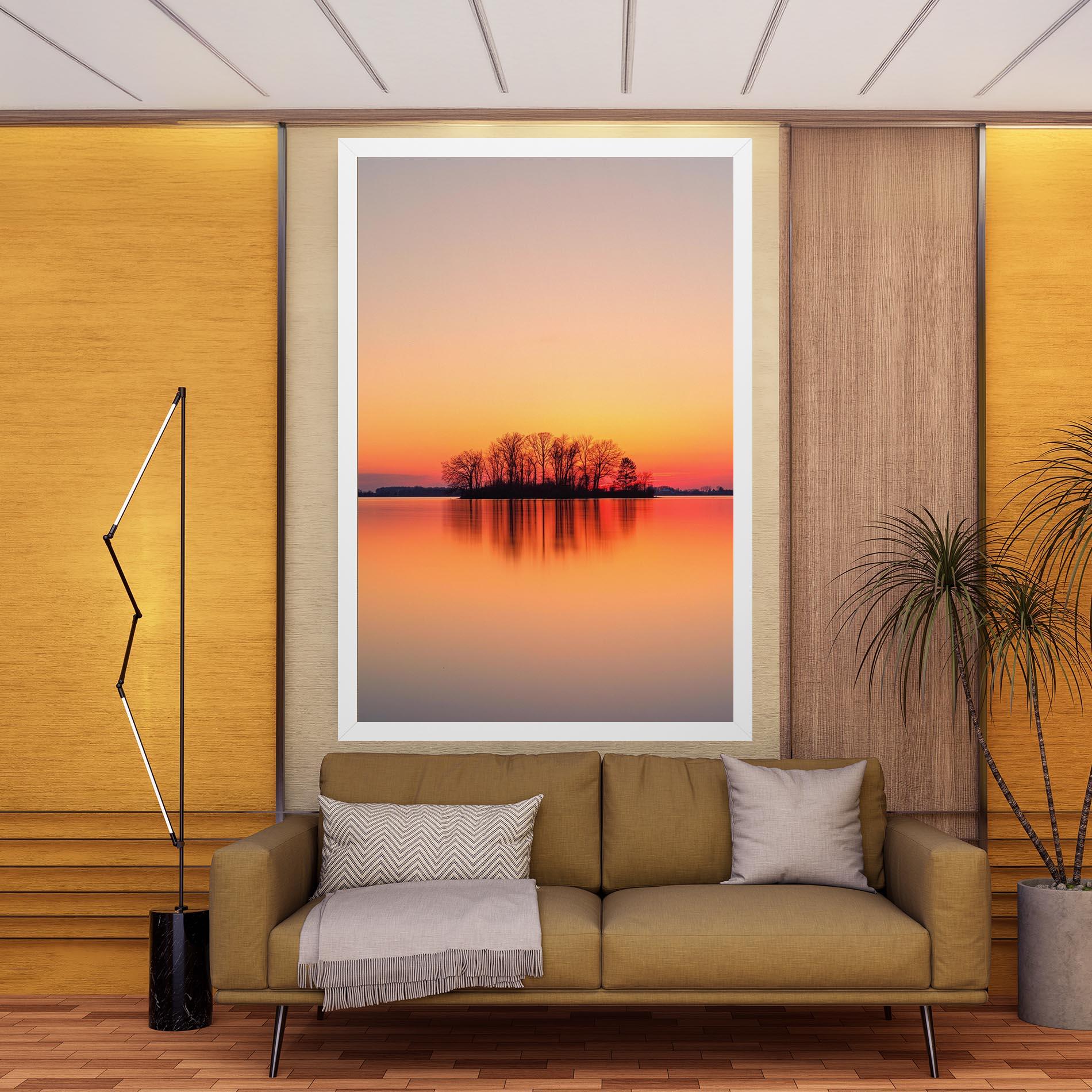 Картина на платно Tree Sunset Lake mockup 9