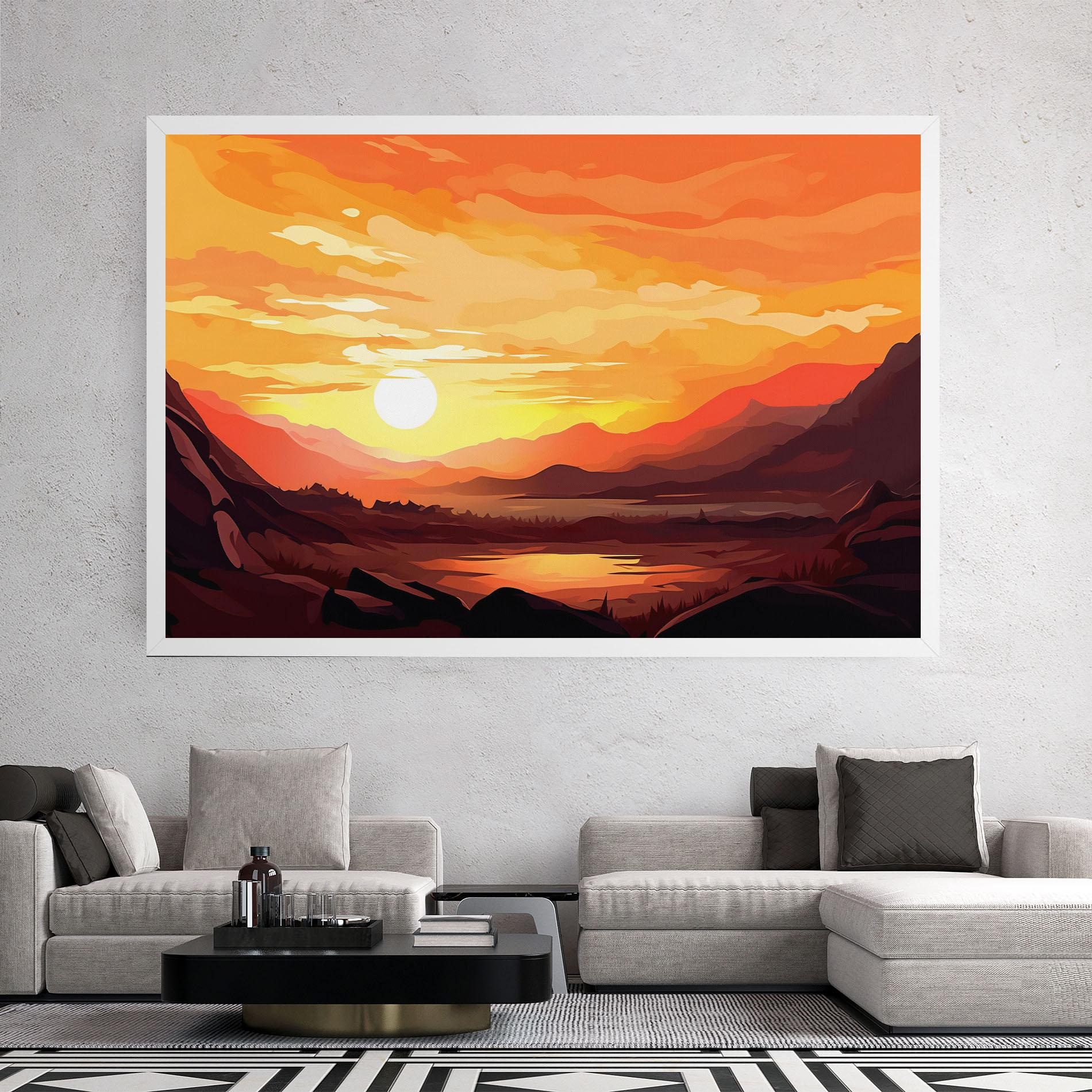 Картина на платно Beautiful Sunset Illustration mockup 2