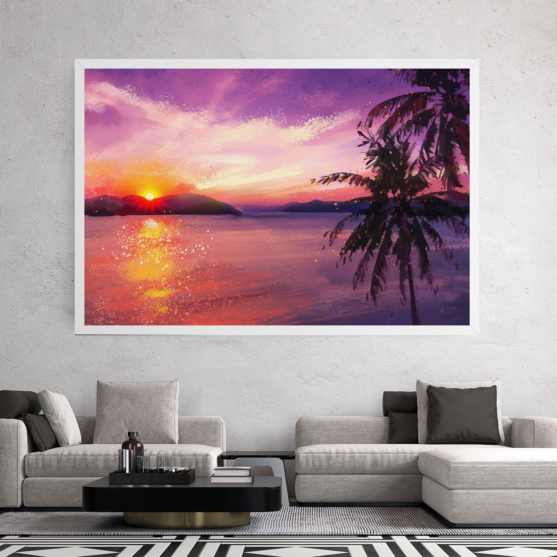 Картина на платно Purple Sunrise Art mockup 2