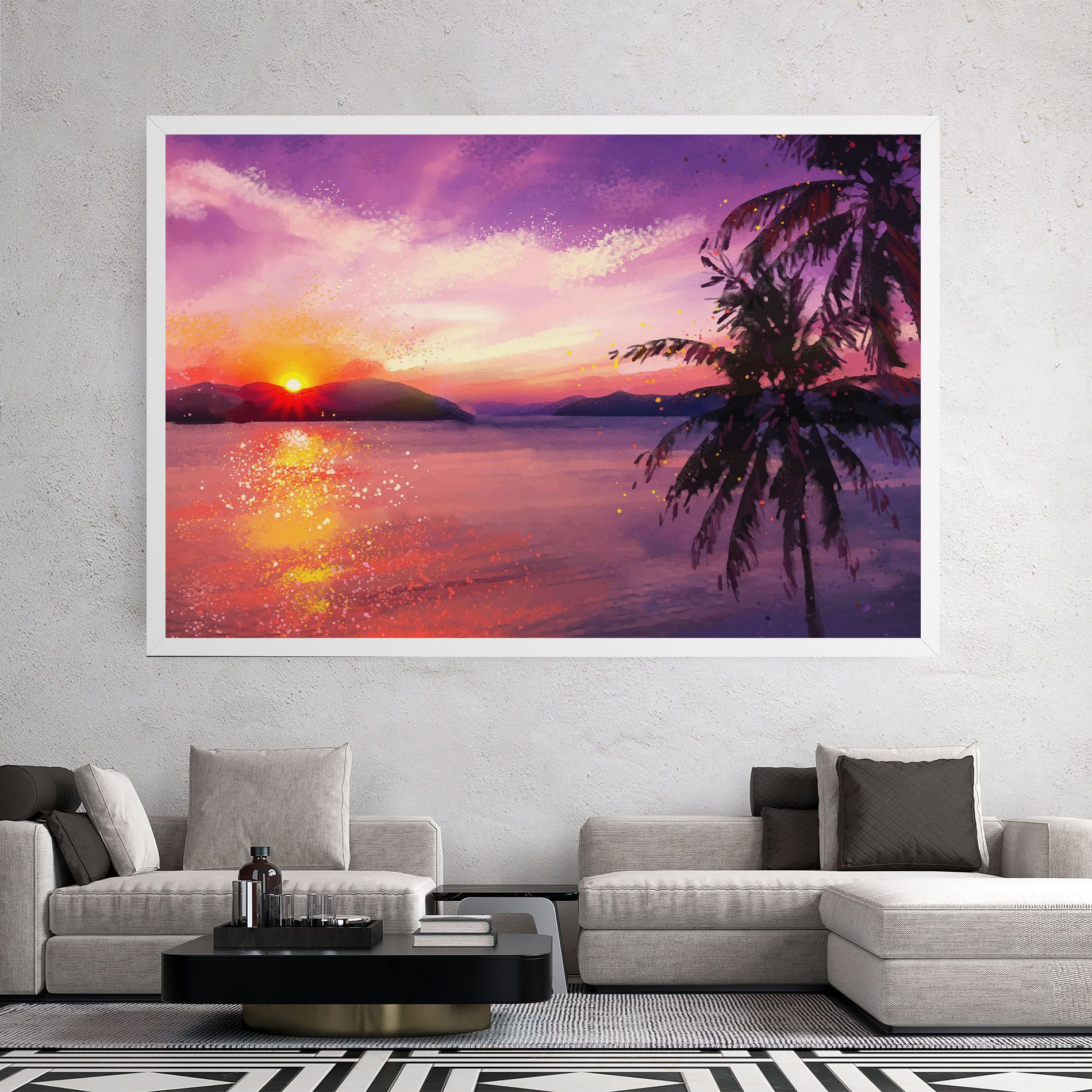 Purple Sunrise Art mockup 2