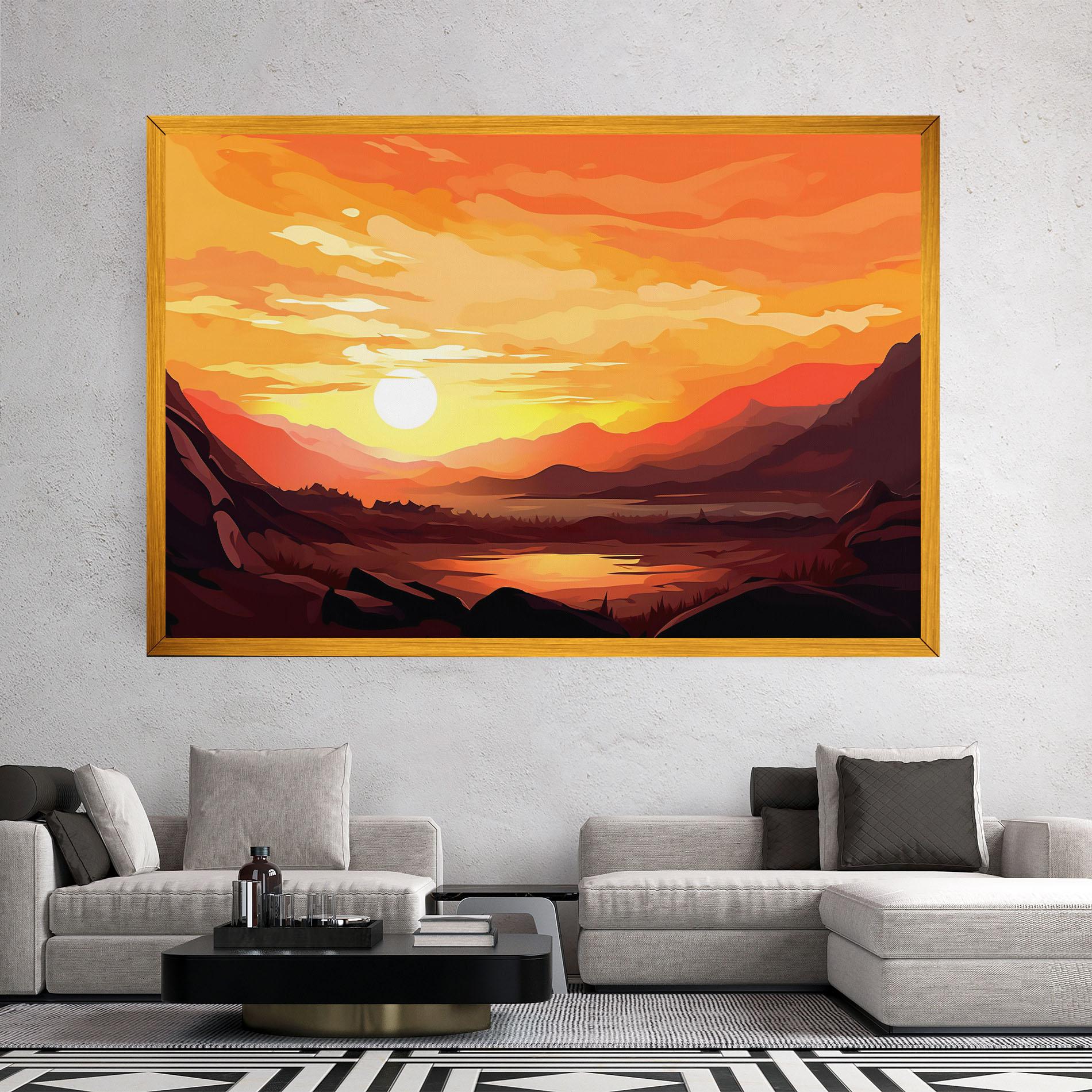 Картина на платно Beautiful Sunset Illustration mockup 2