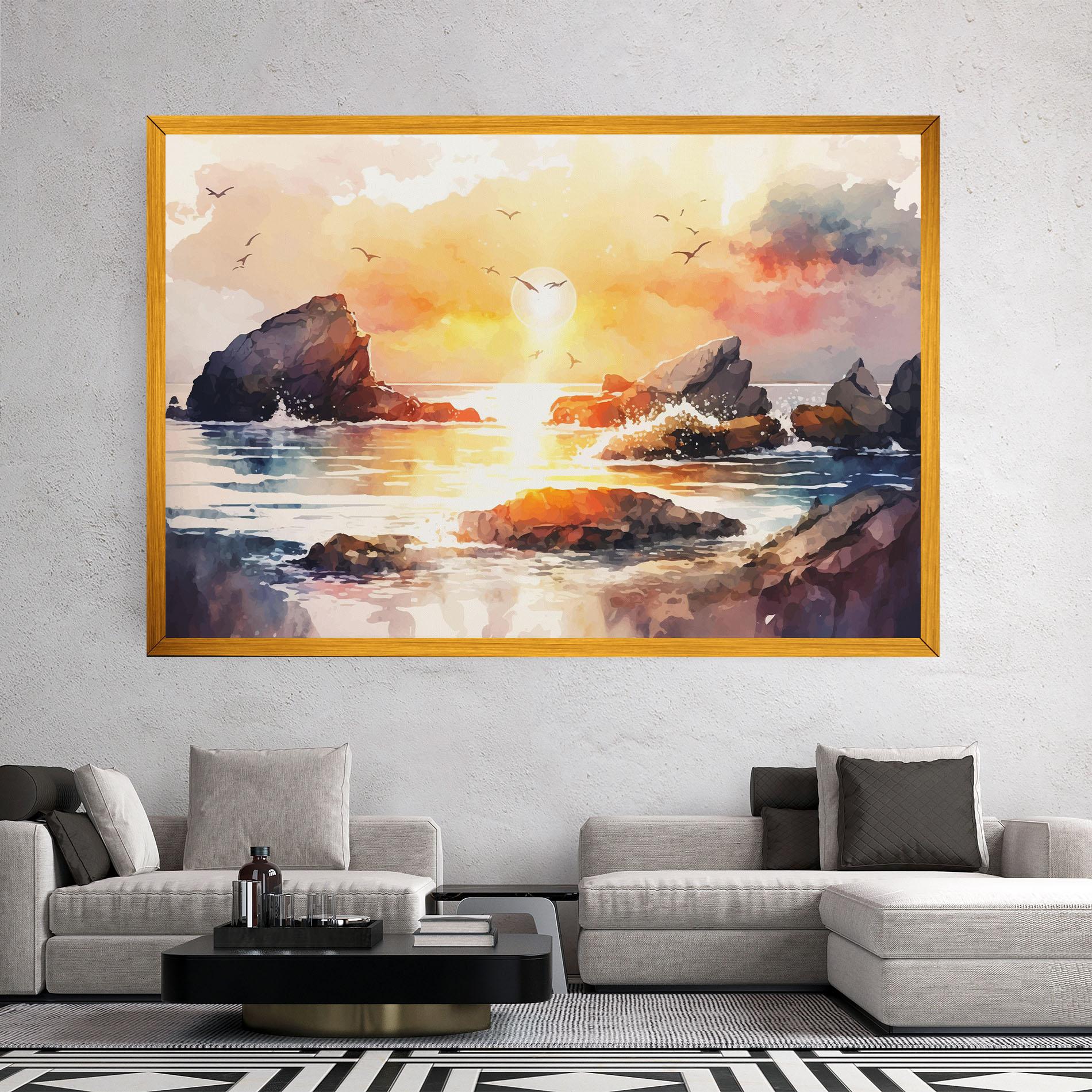 Картина на платно Pretty Pastel Sunset mockup 2