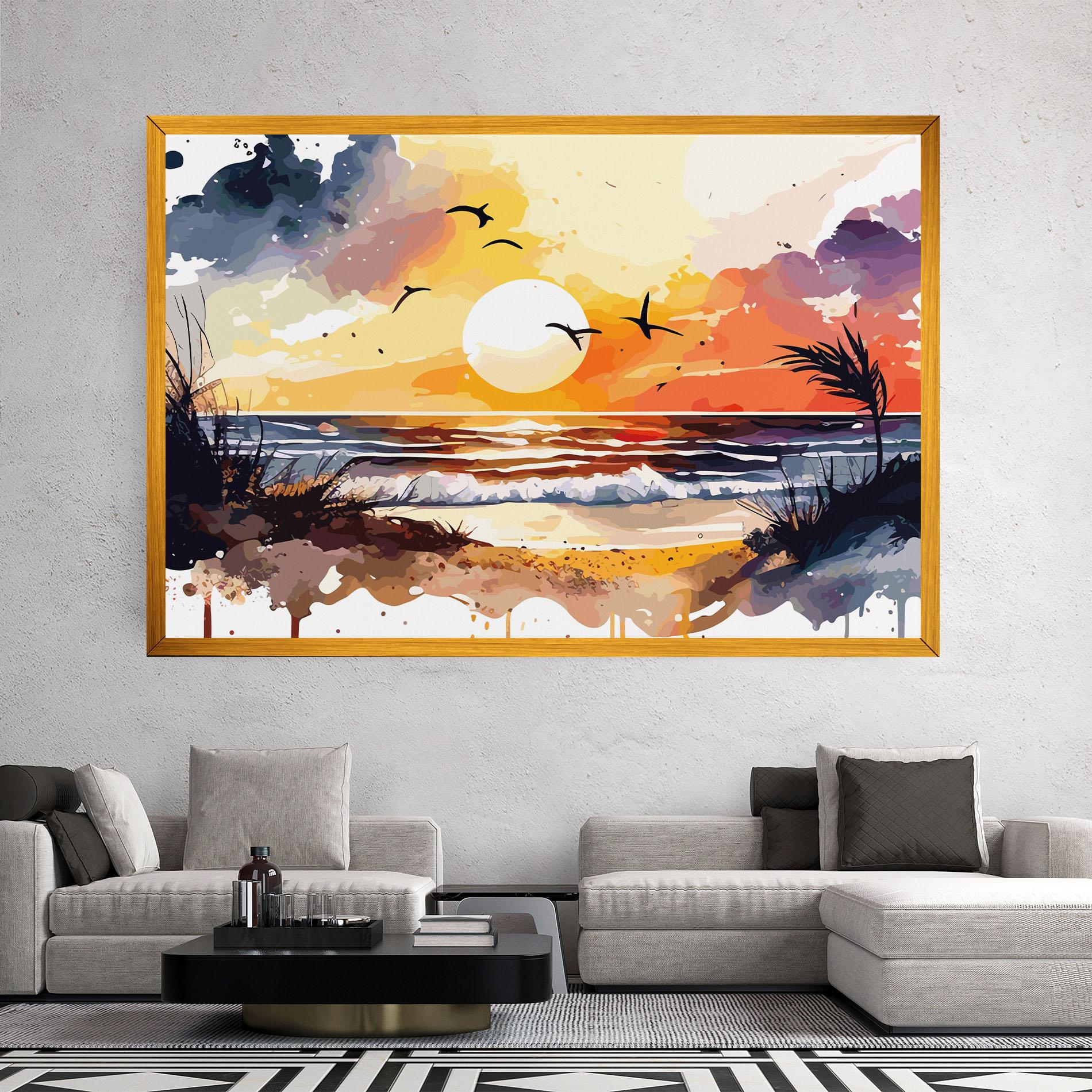Картина на платно Sunset Art View mockup 2