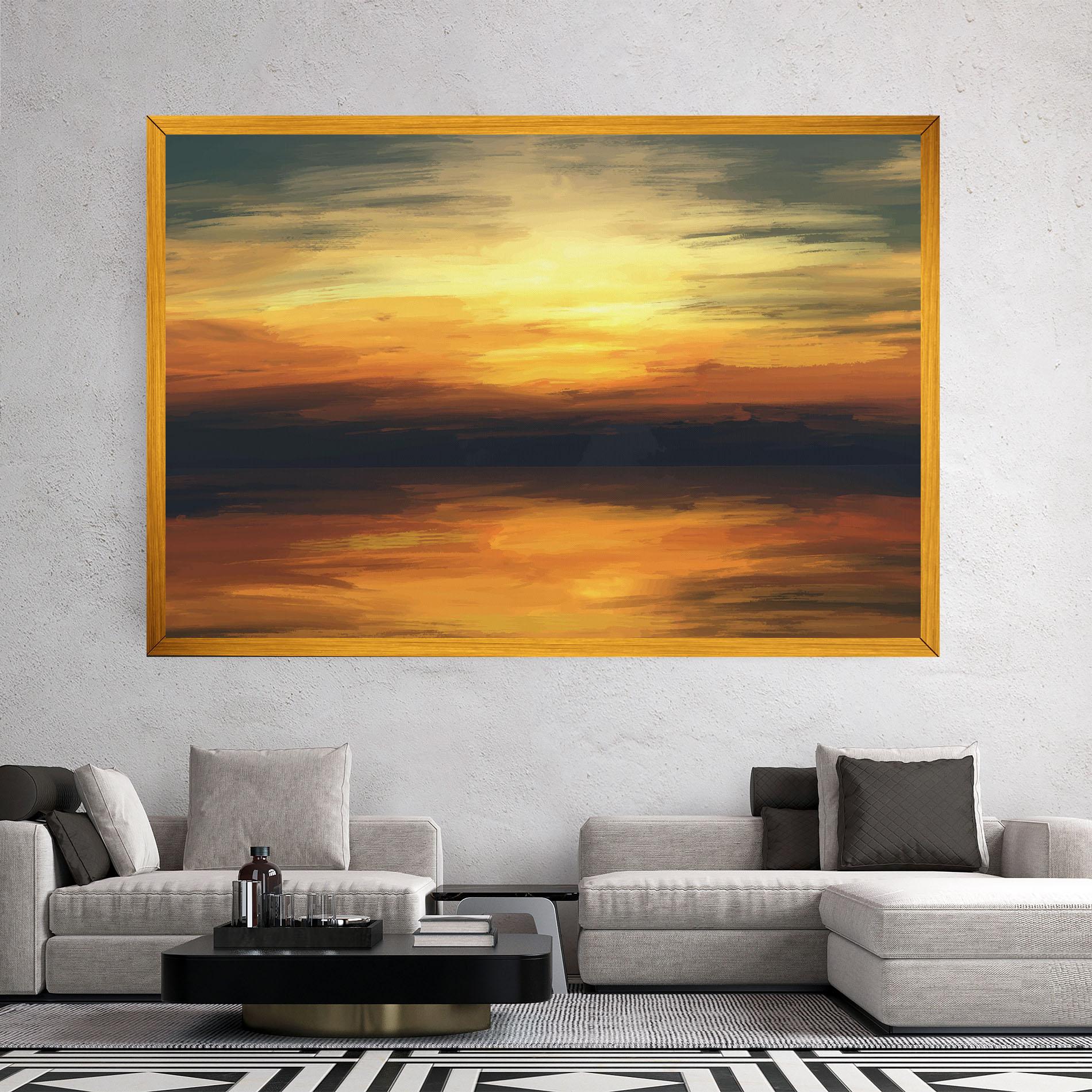 Картина на платно Sunset Oil Paint mockup 2