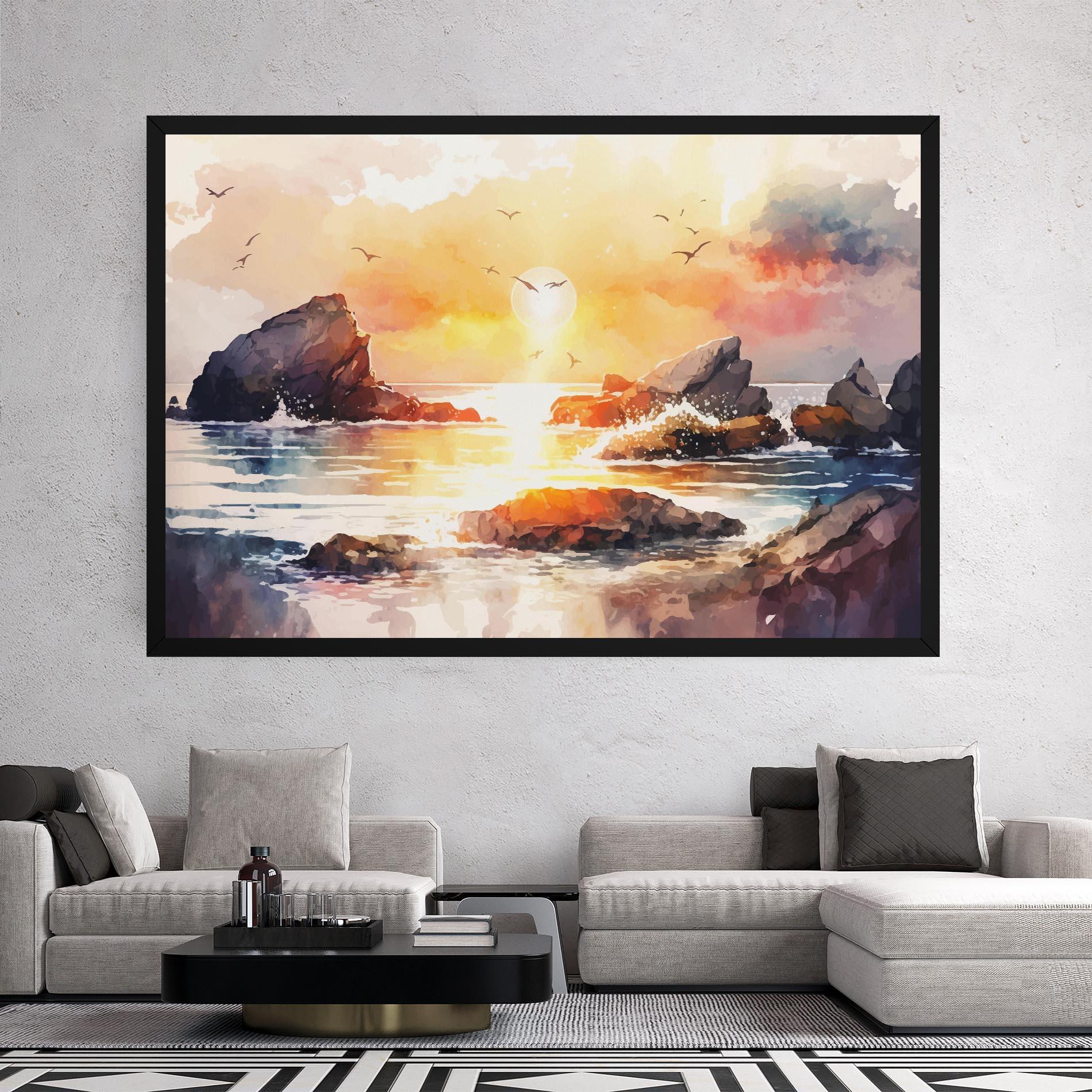 Картина на платно Pretty Pastel Sunset mockup 2