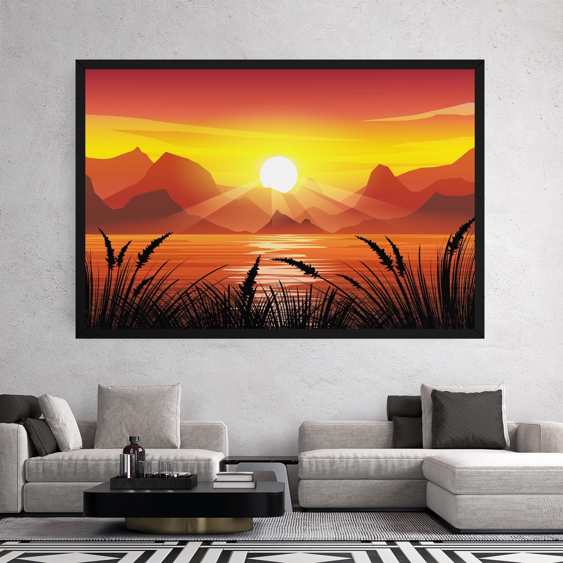 Sunrise Grass Art mockup 2