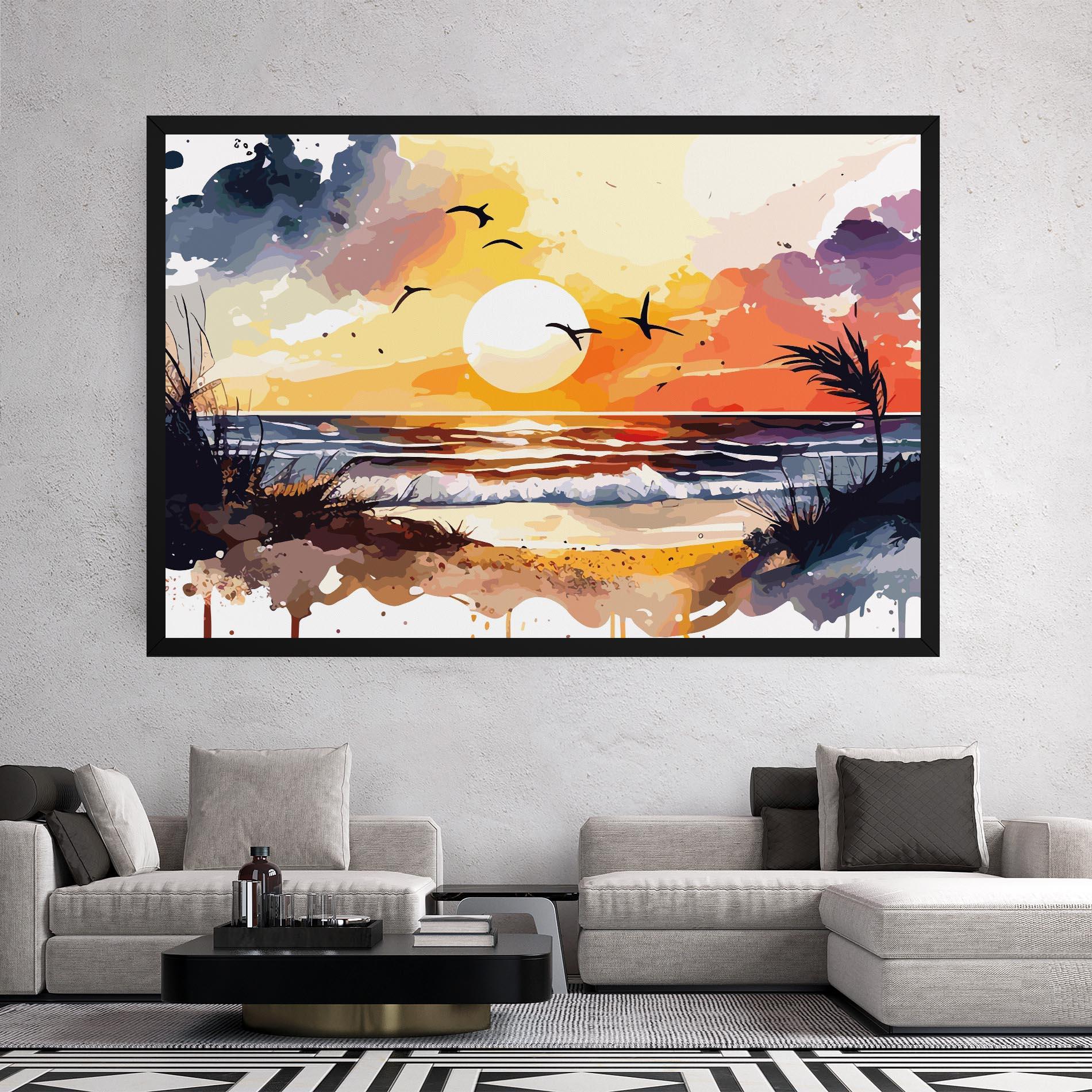 Картина на платно Sunset Art View mockup 2