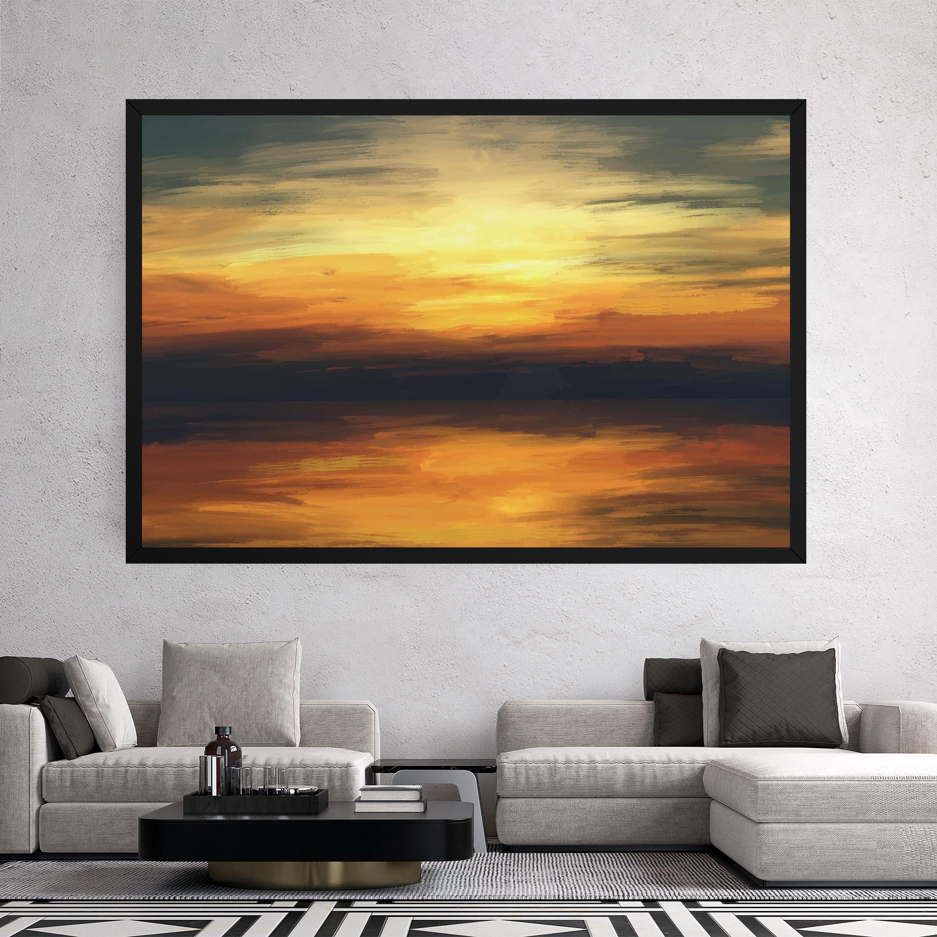 Картина на платно Sunset Oil Paint mockup 2