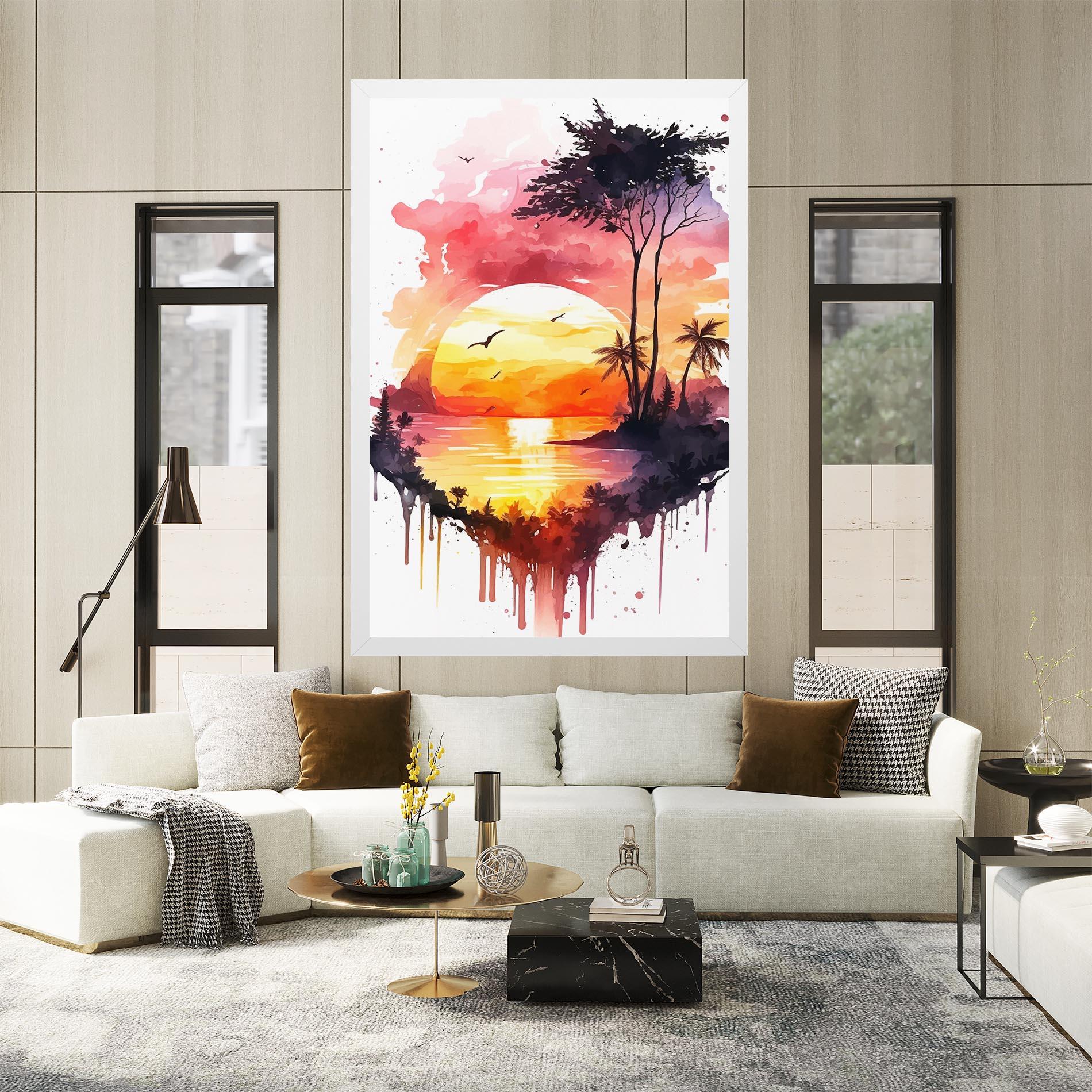 Картина на платно Purple Sunset Art mockup 2