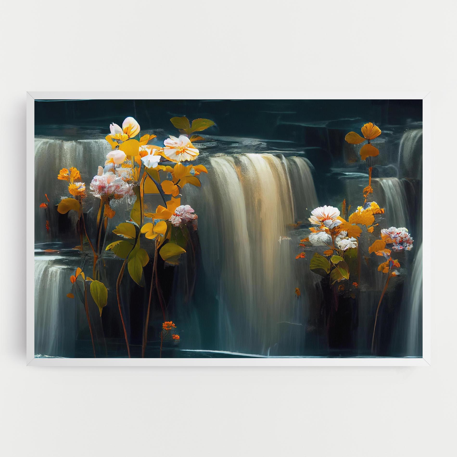 Картина на платно Flowers Waterfall mockup 0