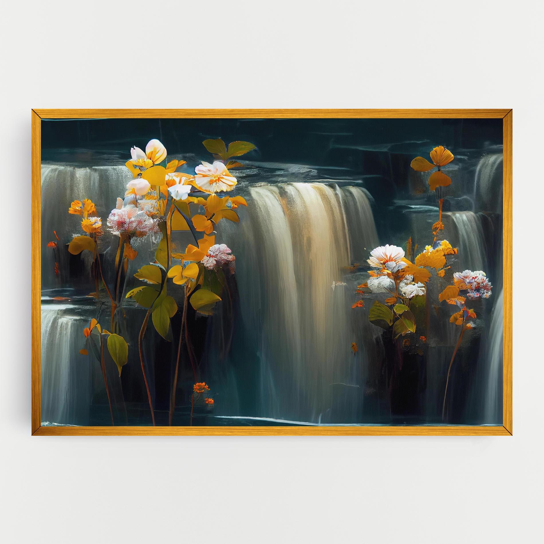 Картина на платно Flowers Waterfall mockup 0