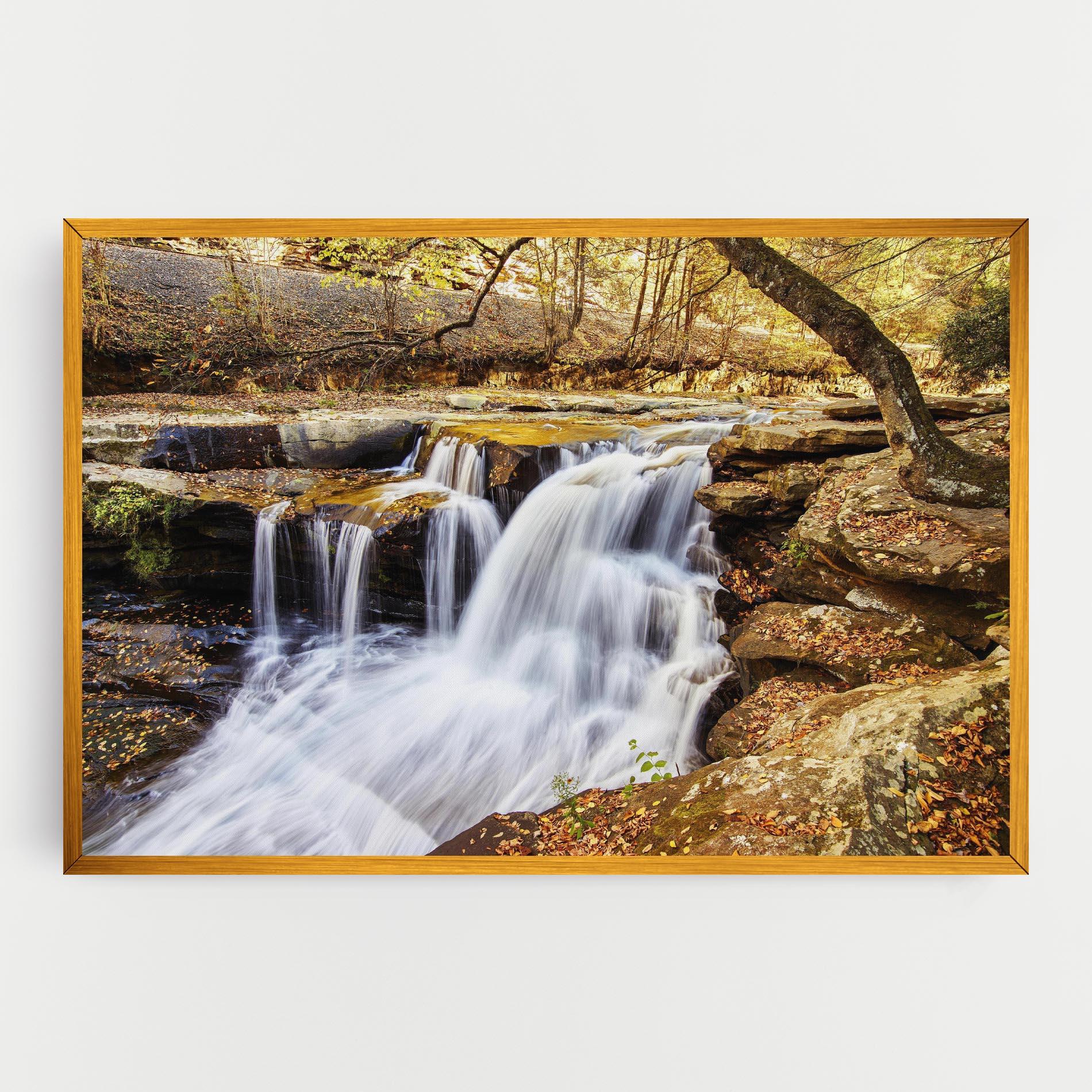 Картина на платно Pretty Autumn Waterfall mockup 0