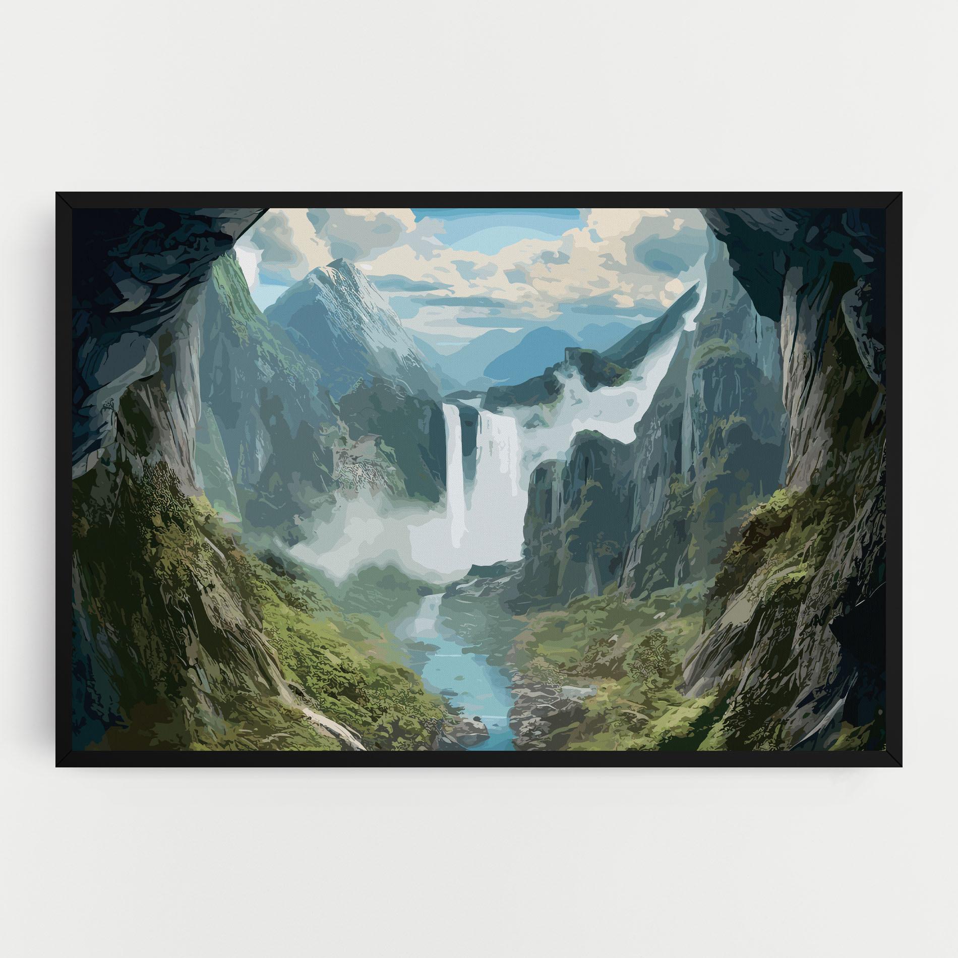 Картина на платно Amazing Waterfall mockup 0