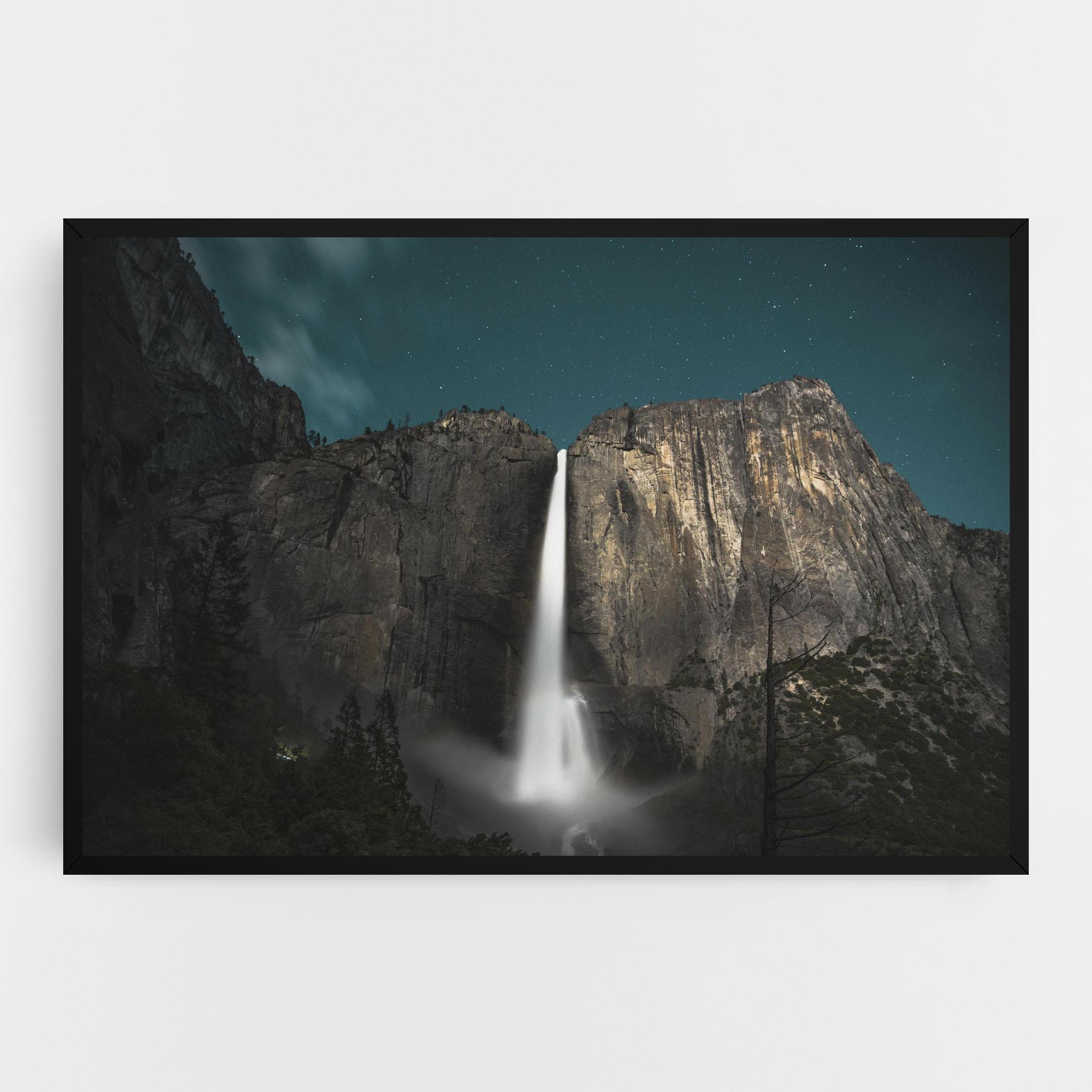 Картина на платно Dark Blue Sky Waterfall mockup 0