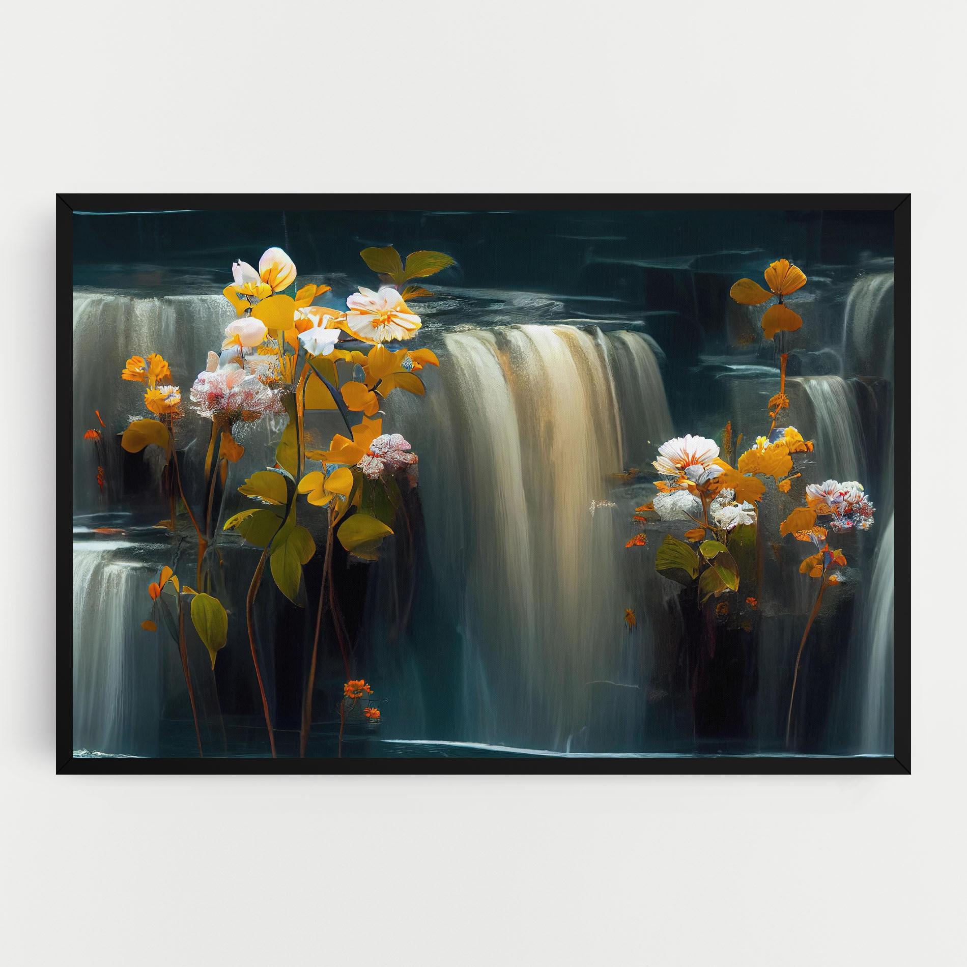 Картина на платно Flowers Waterfall mockup 0