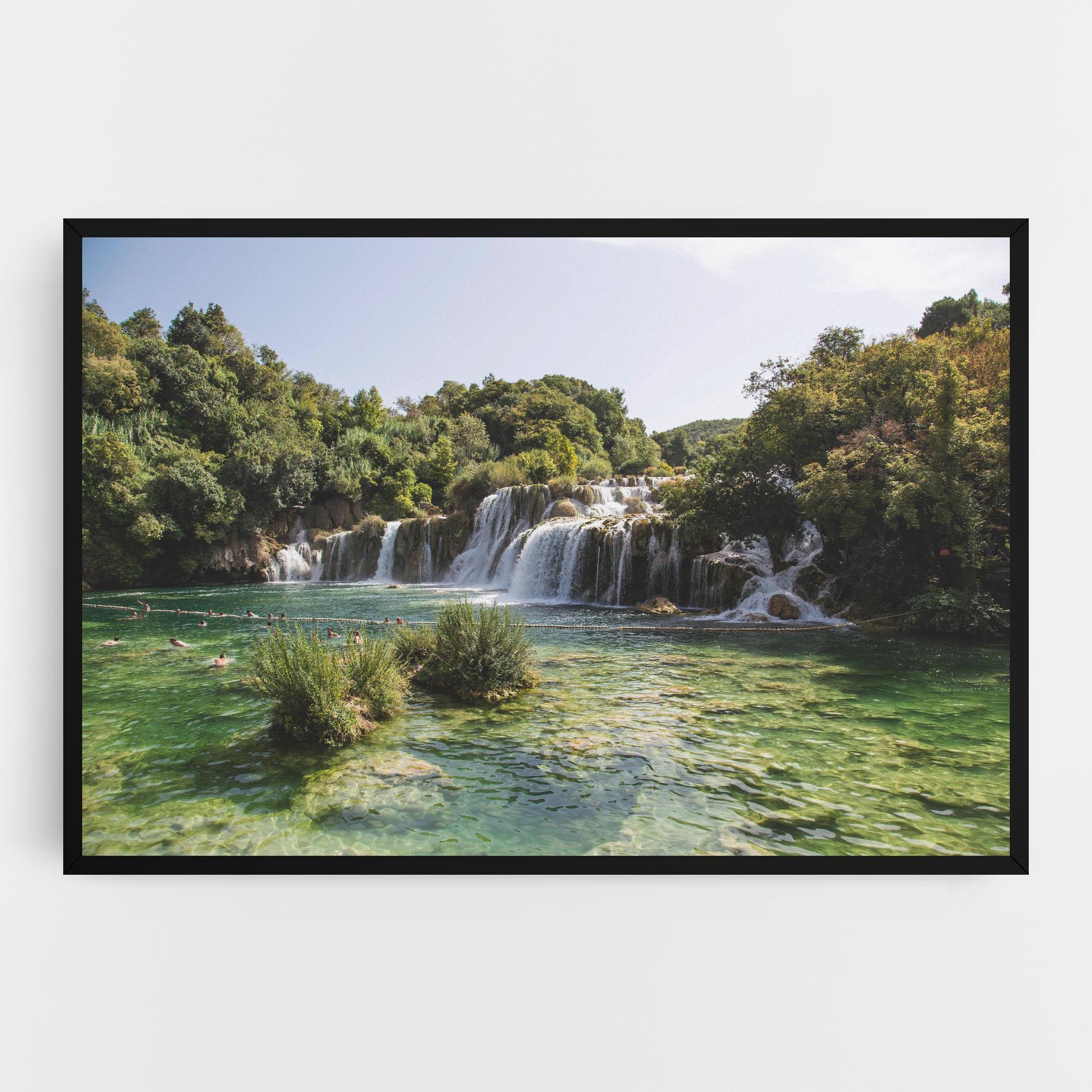 Картина на платно Green Waterfall mockup 0
