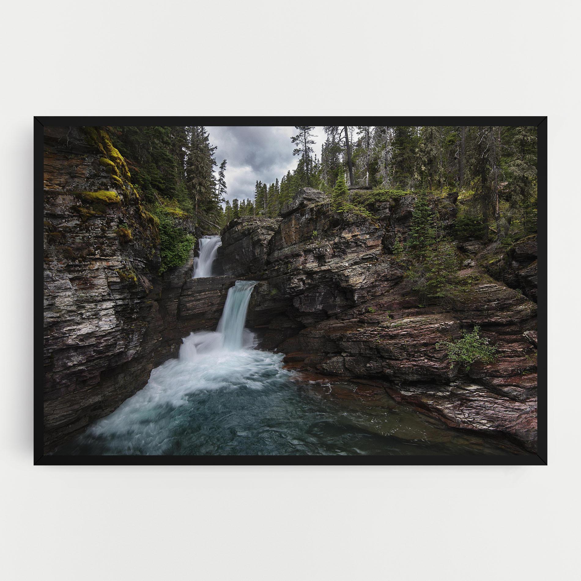 Картина на платно Majestic Forest Waterfall mockup 0