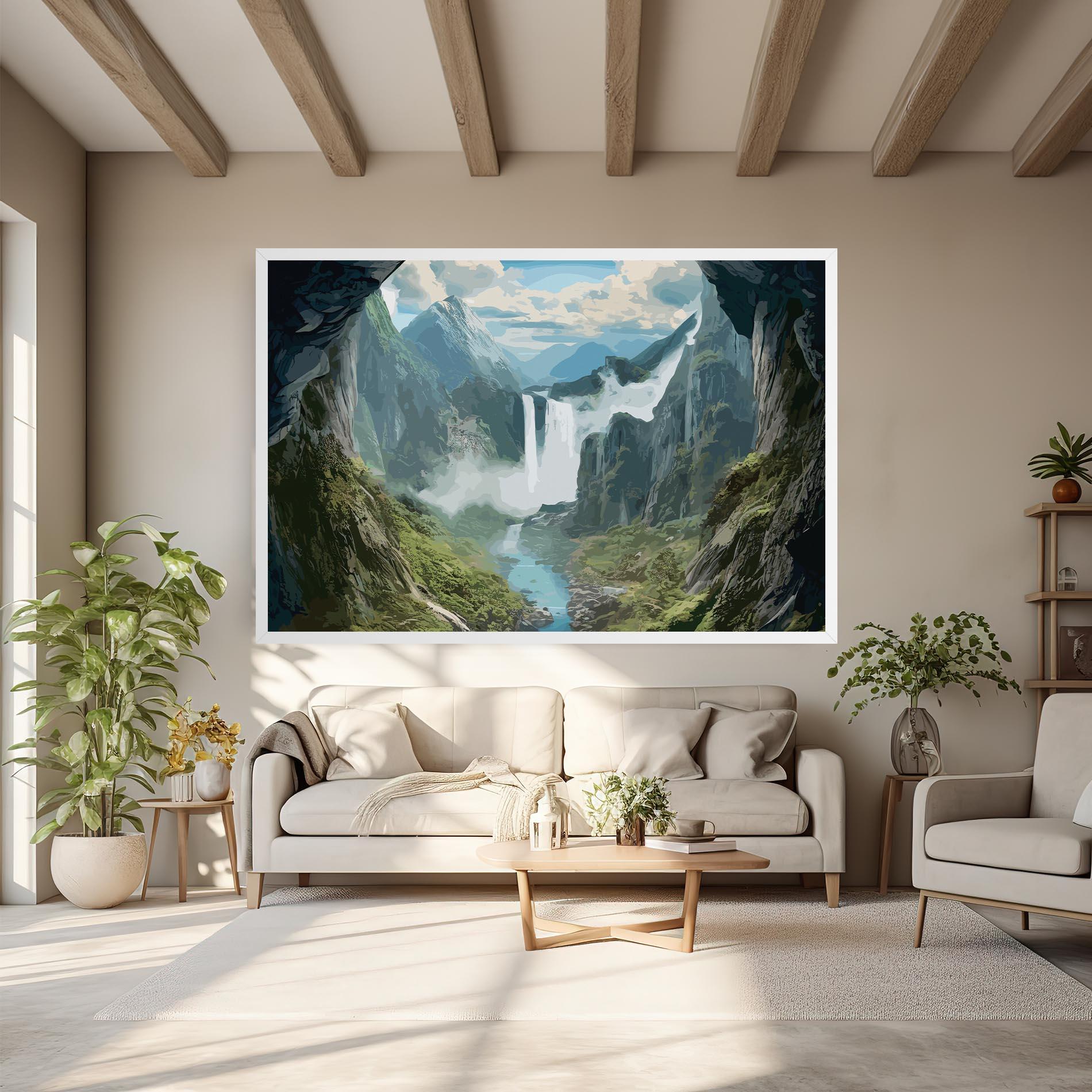 Картина на платно Amazing Waterfall mockup 6