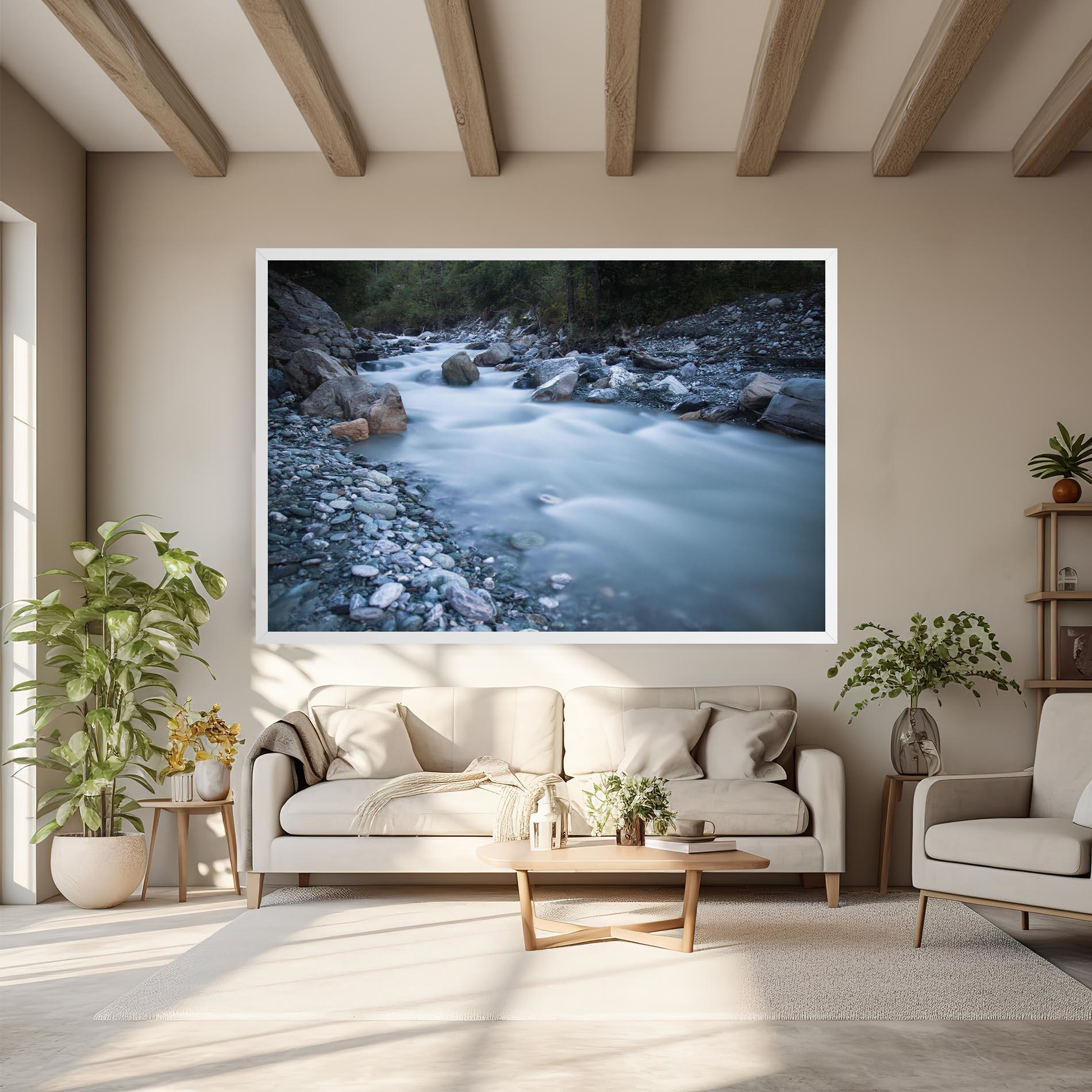 Картина на платно Grey Water Falling mockup 6