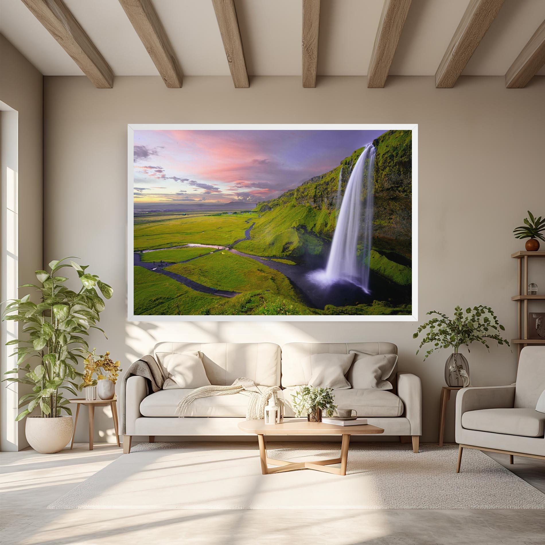 Картина на платно Pink Wky Waterfall mockup 6