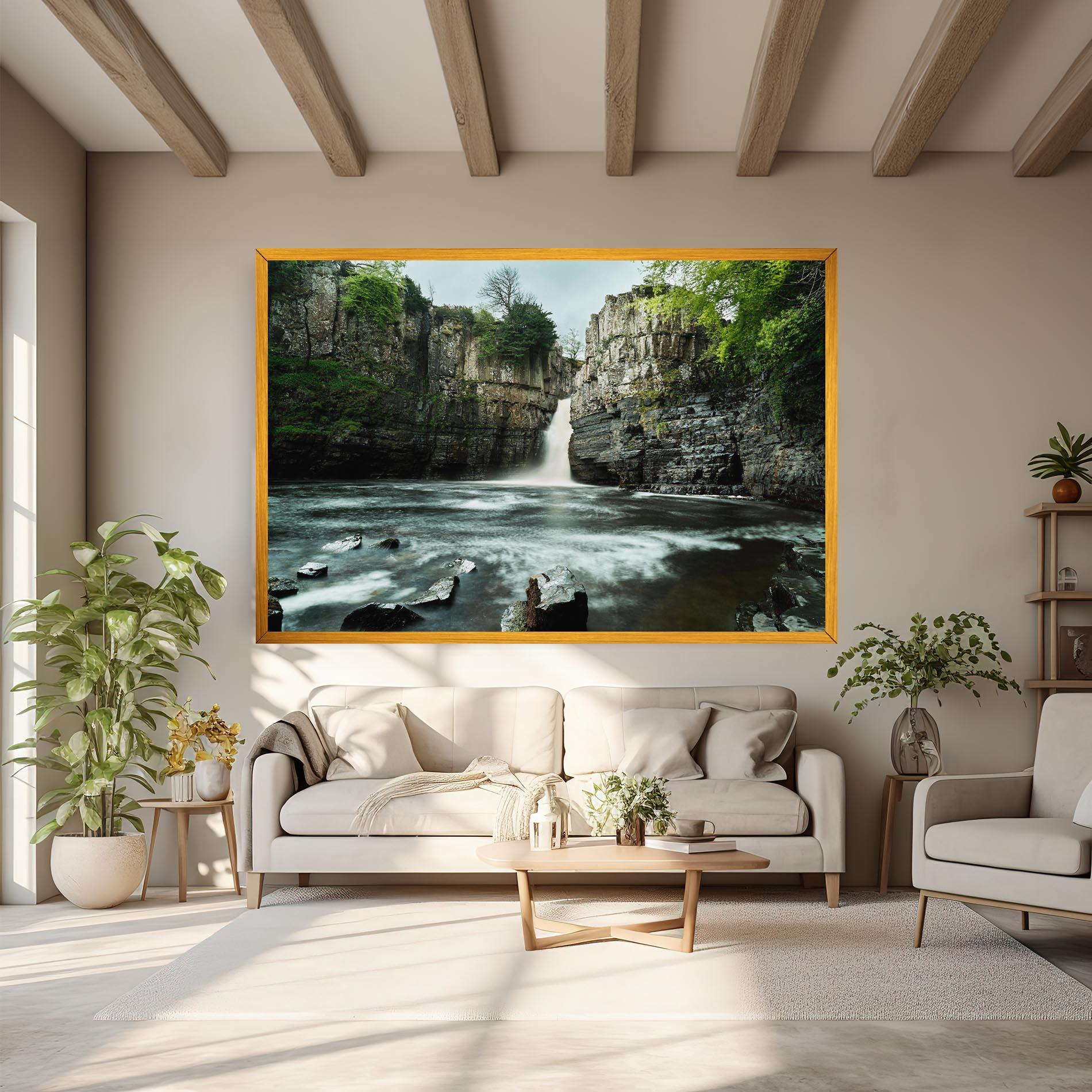 Картина на платно Beautiful Water Falling mockup 6