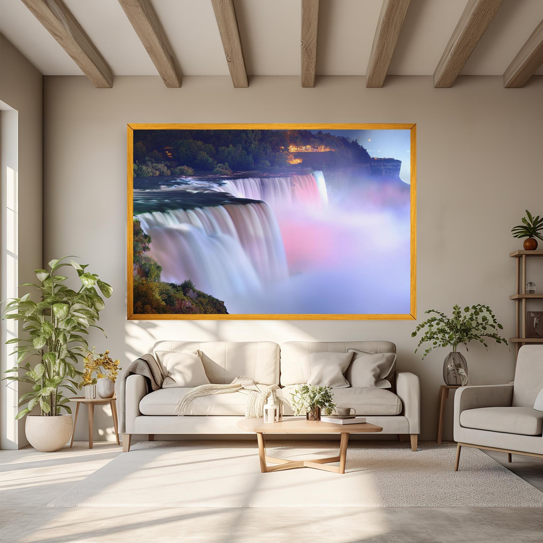 Картина на платно Dreamy Purple Waterfall mockup 6