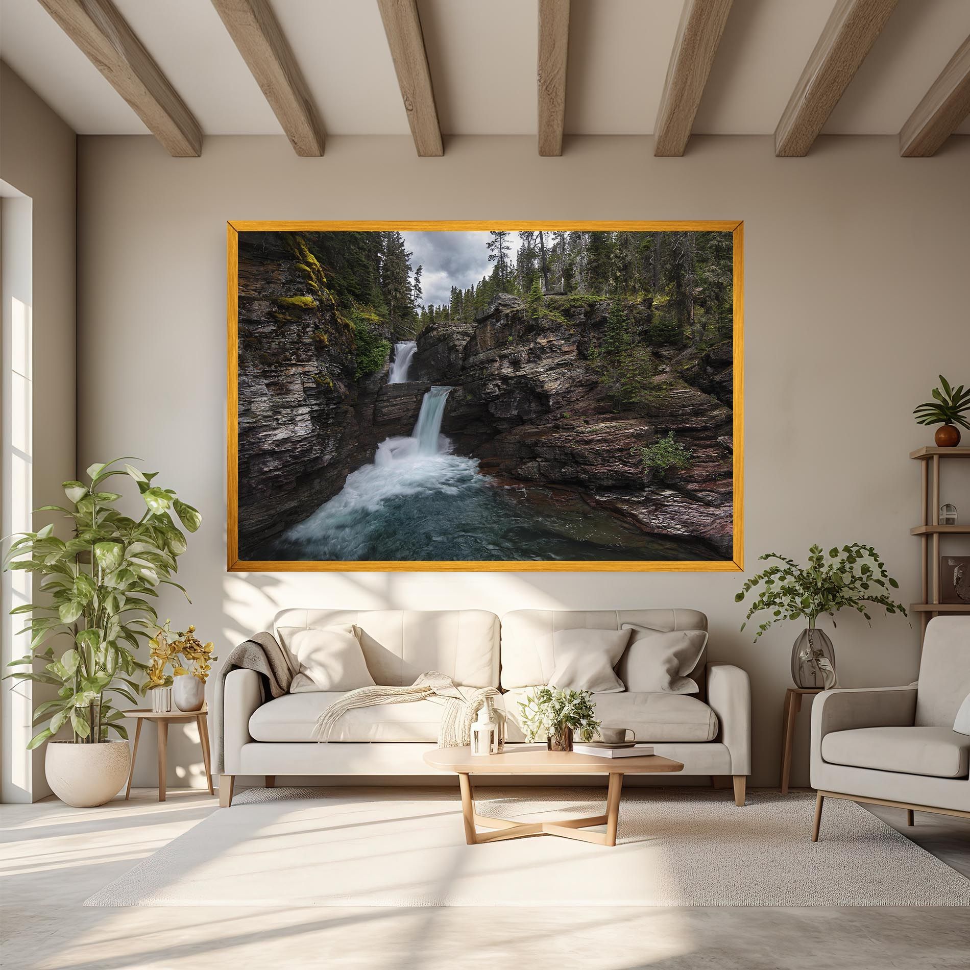Majestic Forest Waterfall mockup 6
