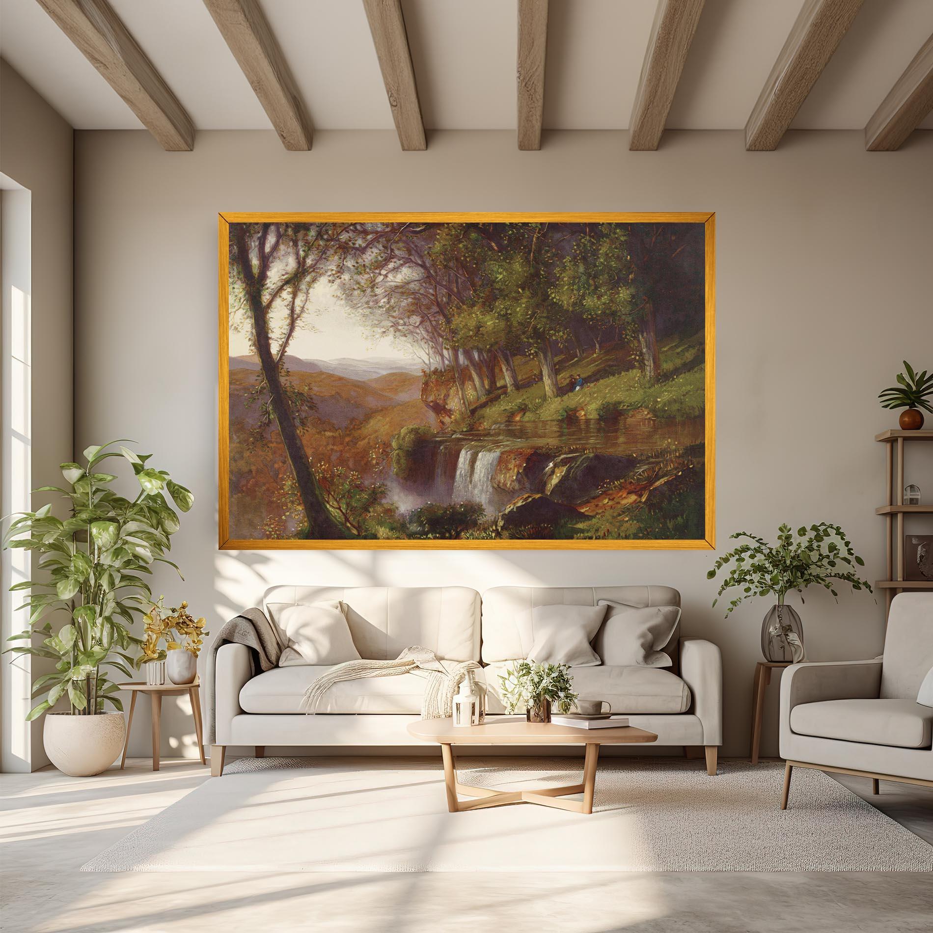 Картина на платно Waterfall Painting mockup 6