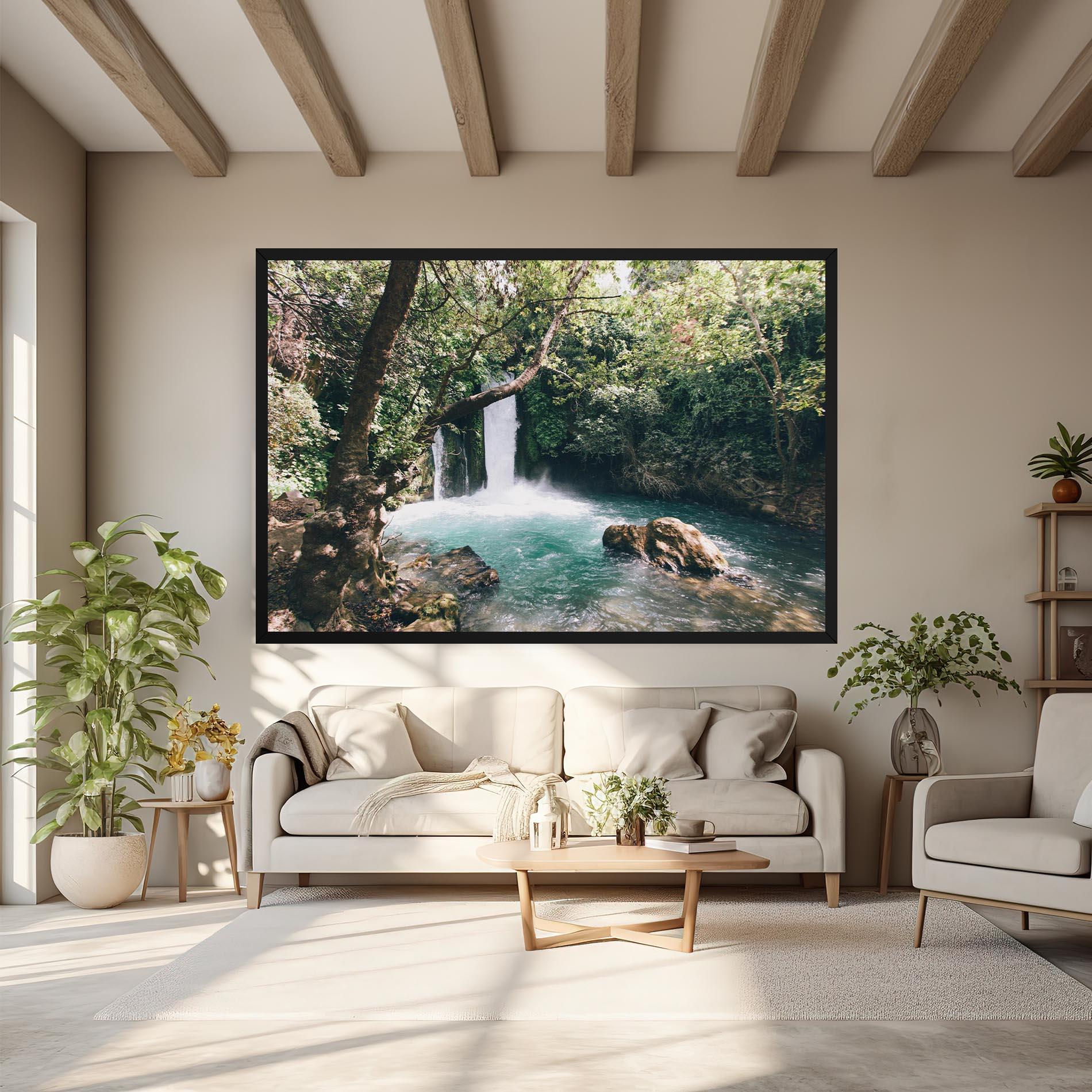 Картина на платно Beautiful Blue Waterfall mockup 6