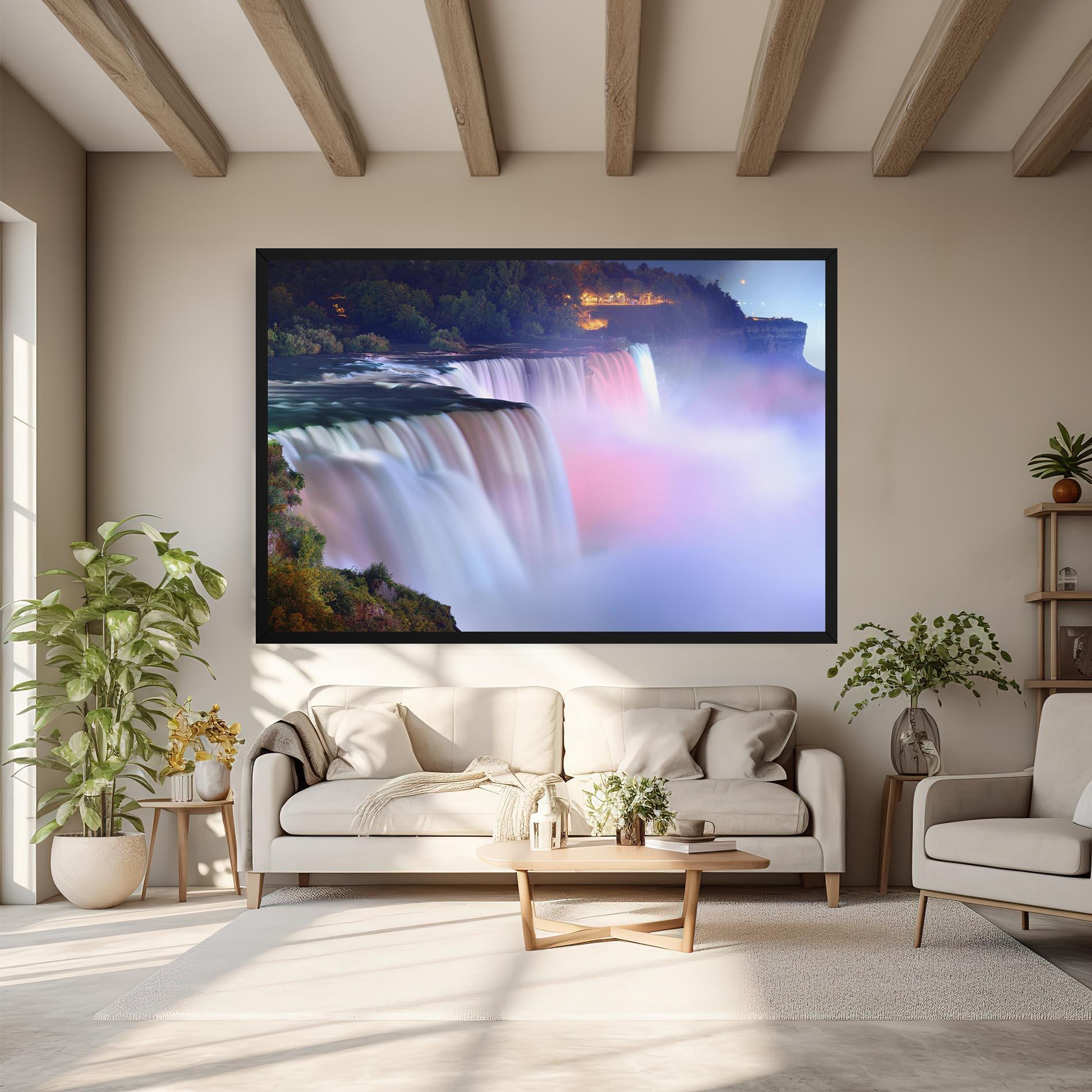 Картина на платно Dreamy Purple Waterfall mockup 6