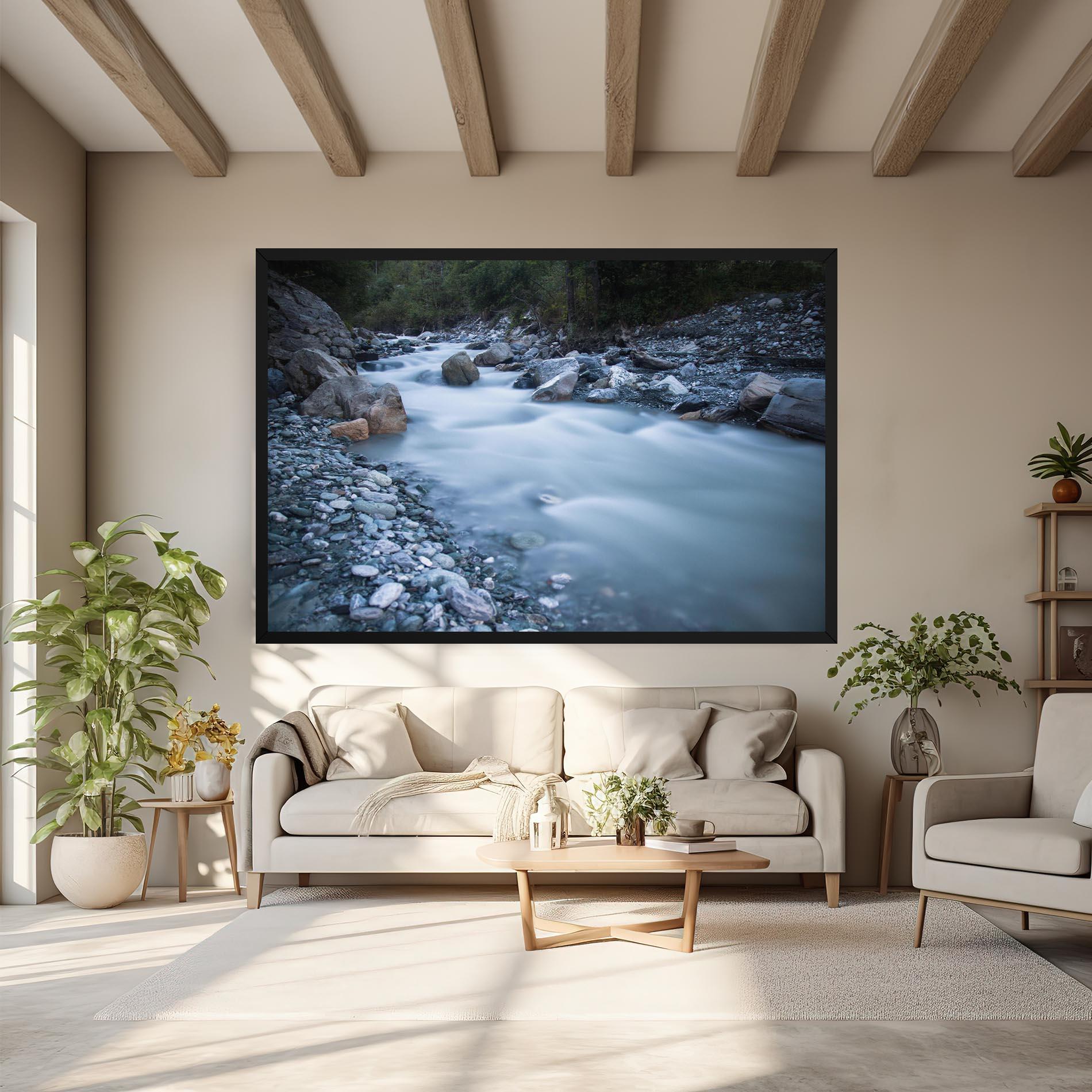 Картина на платно Grey Water Falling mockup 6