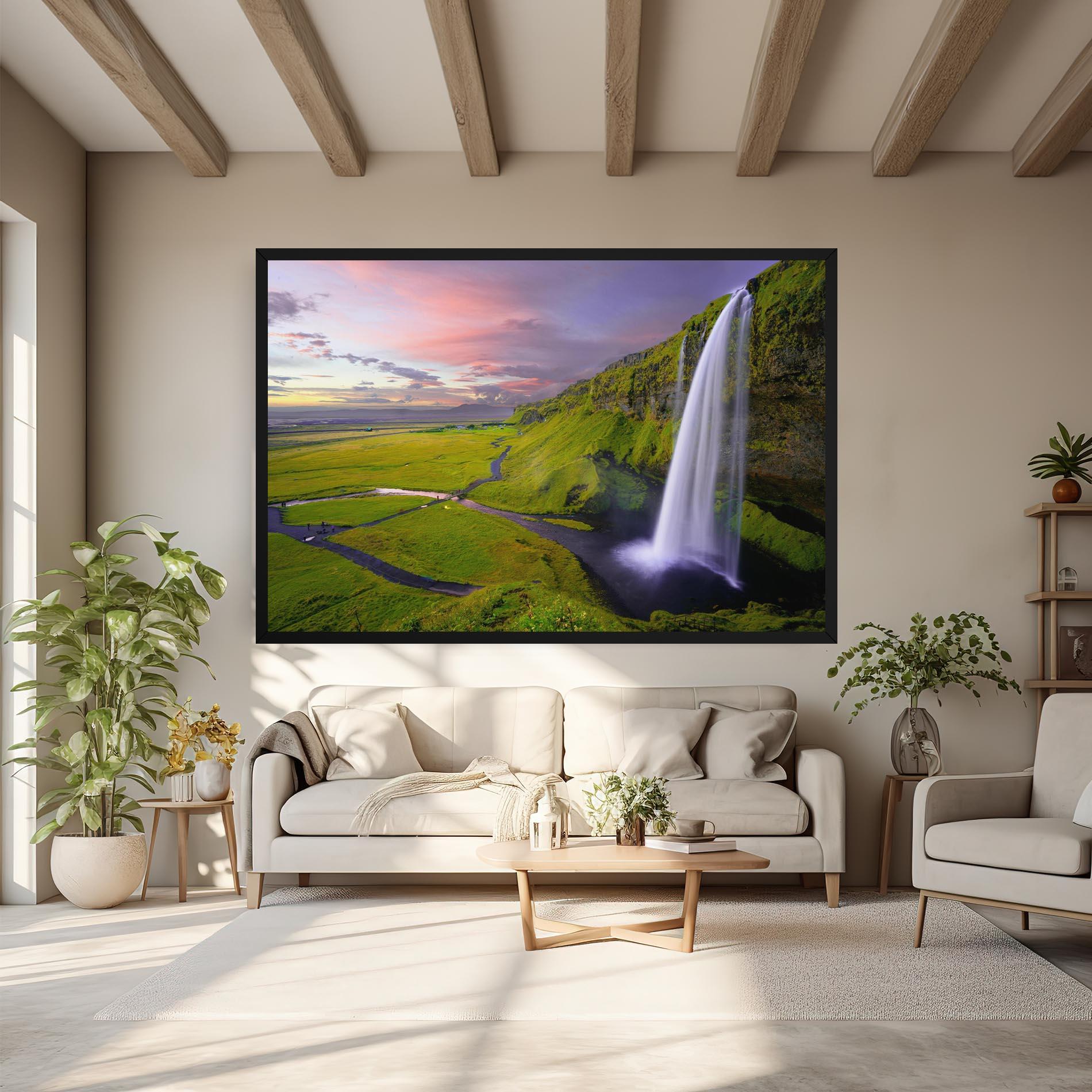 Картина на платно Pink Wky Waterfall mockup 6