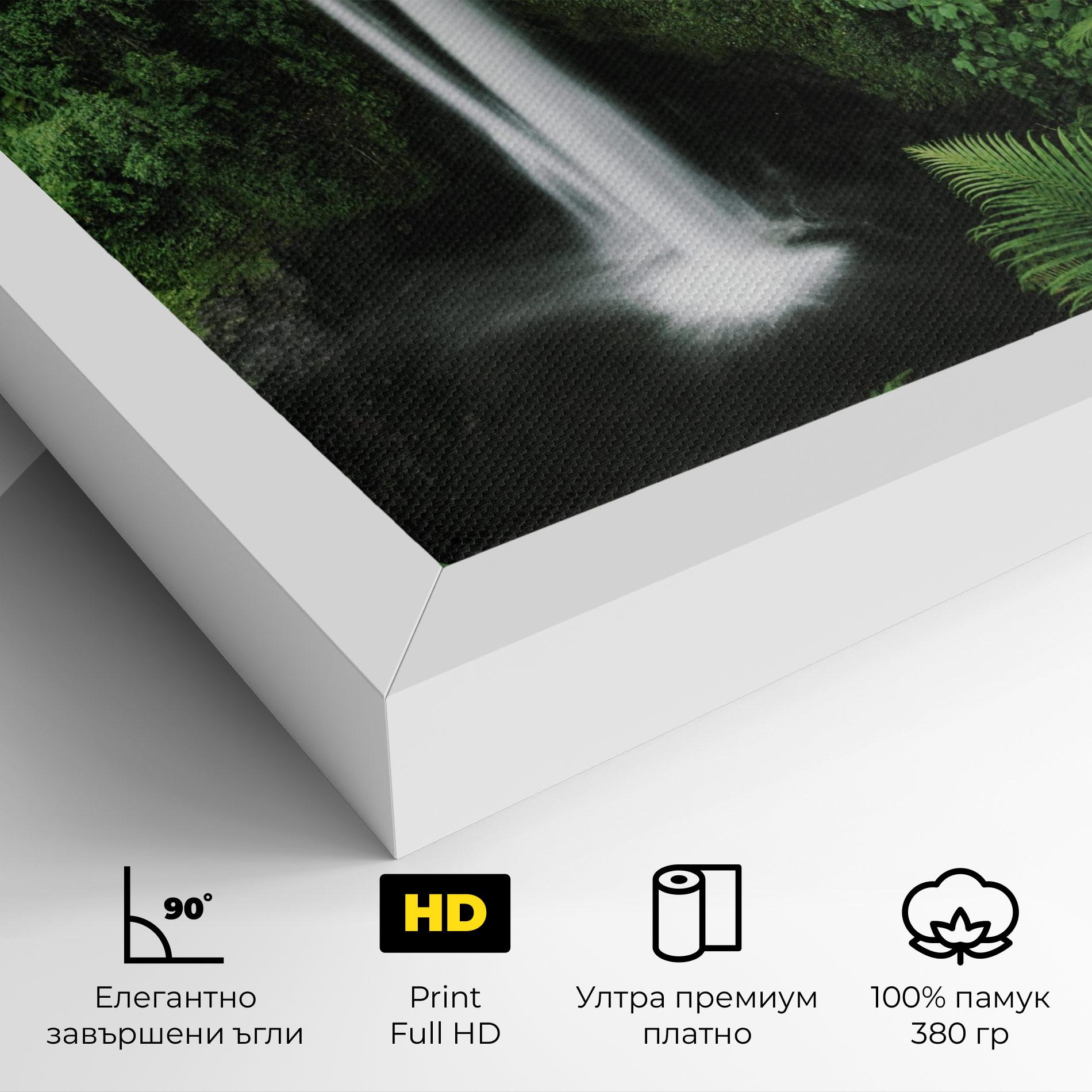 Картина на платно Green Nature Waterfall mockup 4