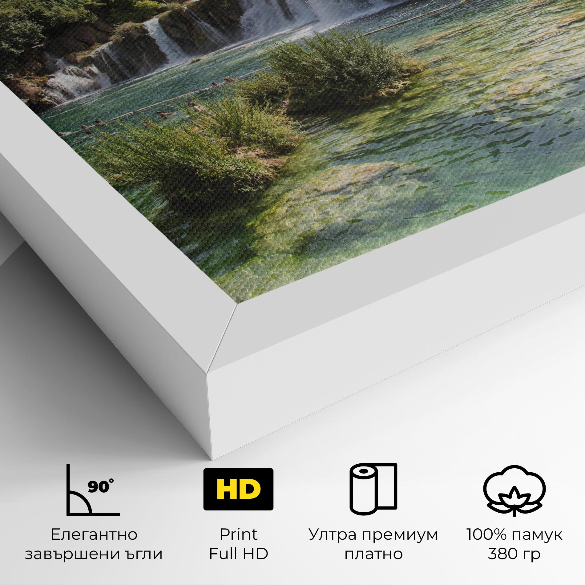 Картина на платно Green Waterfall mockup 4