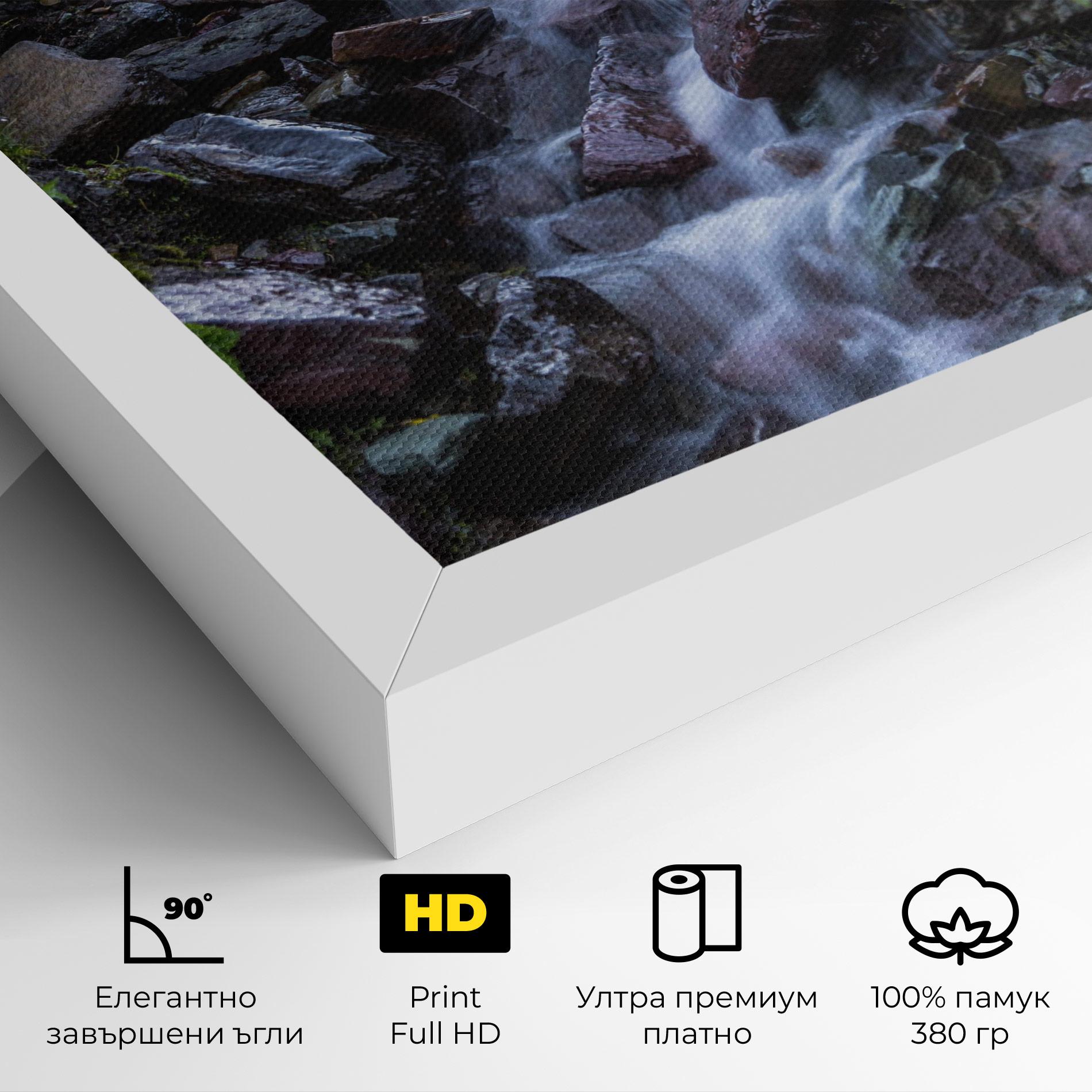 Картина на платно Water Falling Field mockup 4