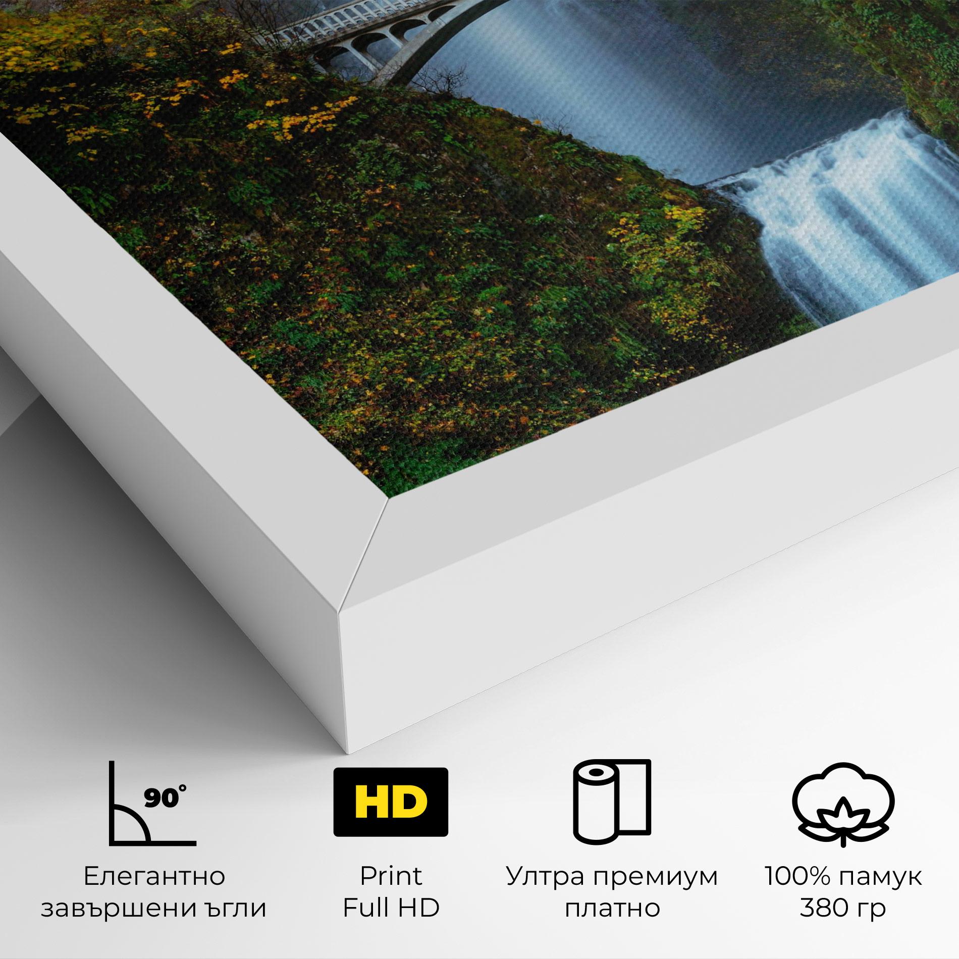 Картина на платно Yellow Leaves Bridge mockup 4