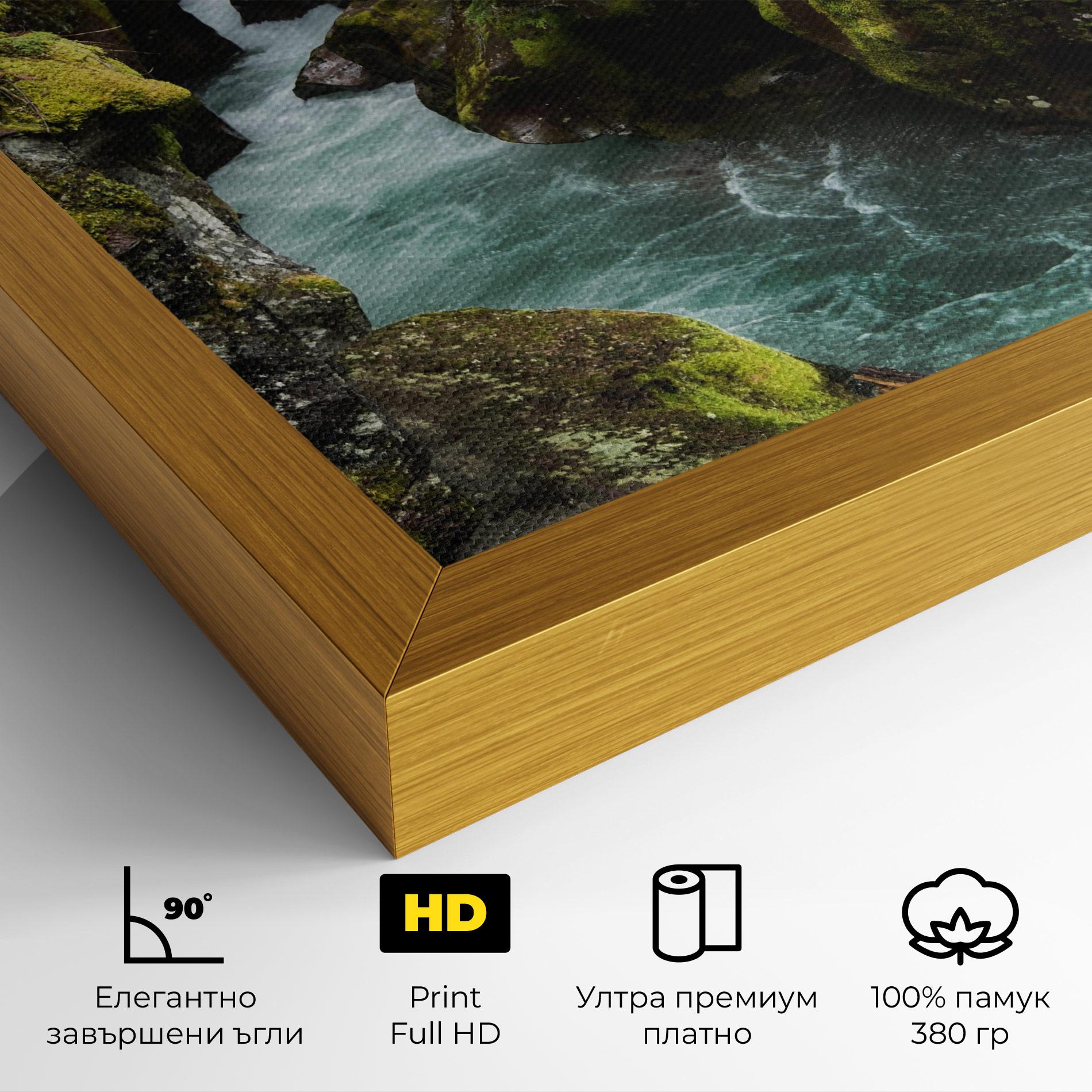 Картина на платно Blue Majestic Waterfall mockup 4