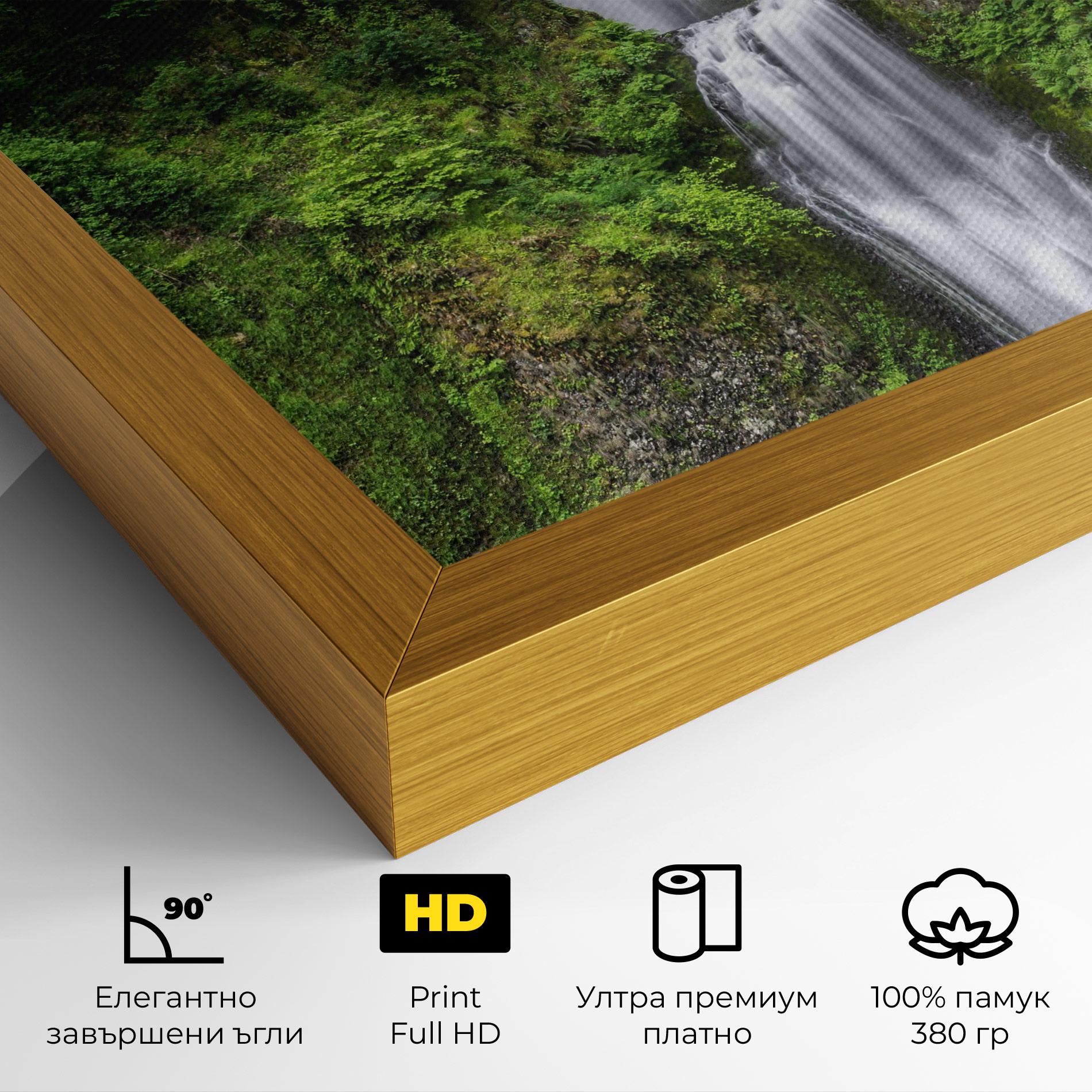 Картина на платно Green Leaves Bridge View mockup 4
