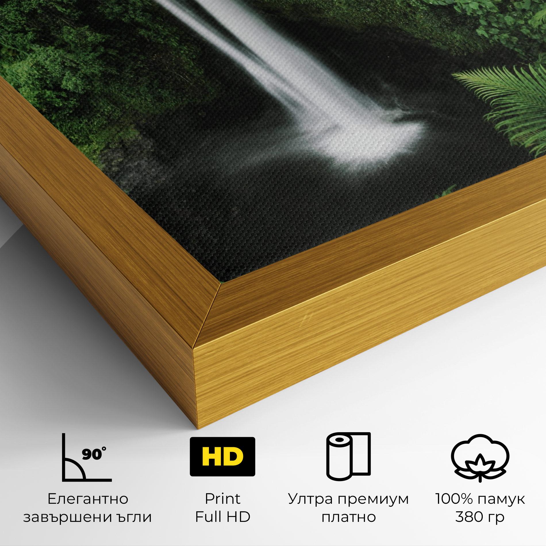 Картина на платно Green Nature Waterfall mockup 4
