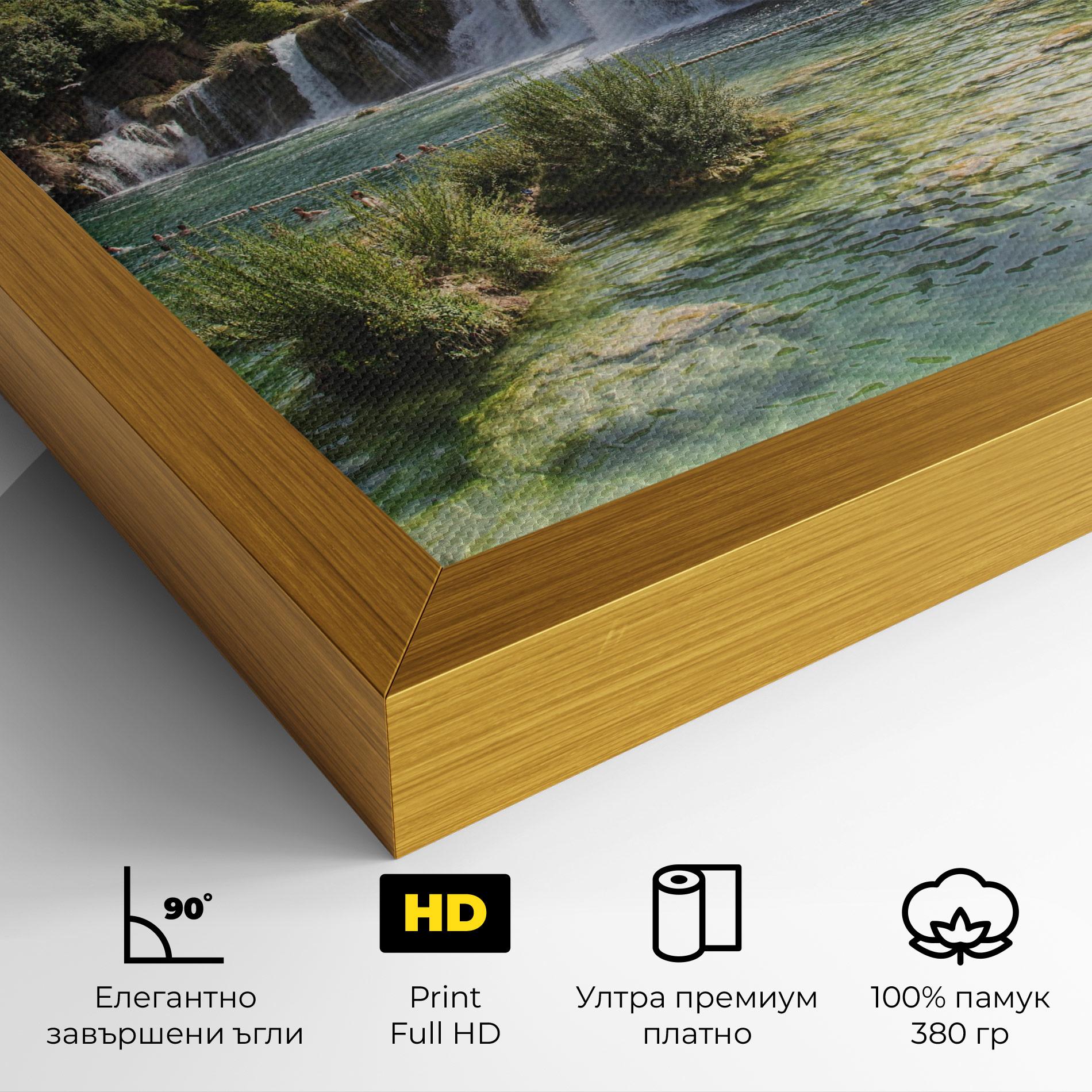 Картина на платно Green Waterfall mockup 4