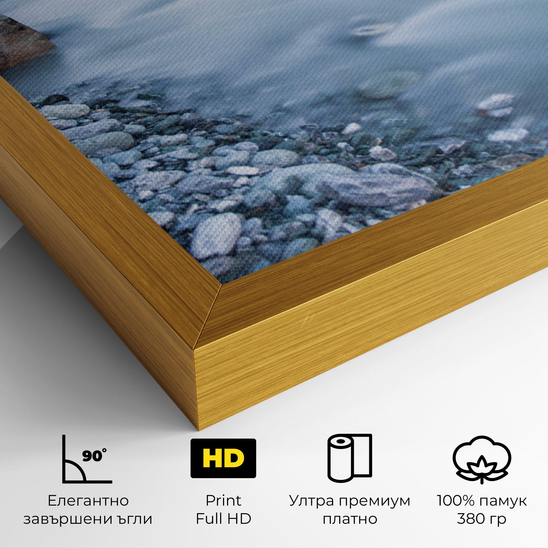 Картина на платно Grey Water Falling mockup 4